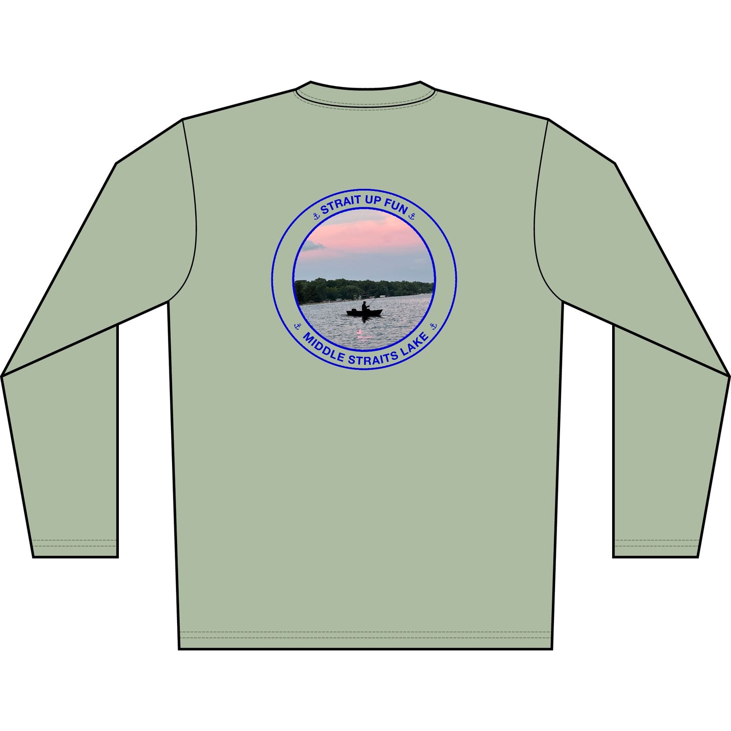 Personalized Middle Straits Lake Crest Performance Long Sleeve Shirt