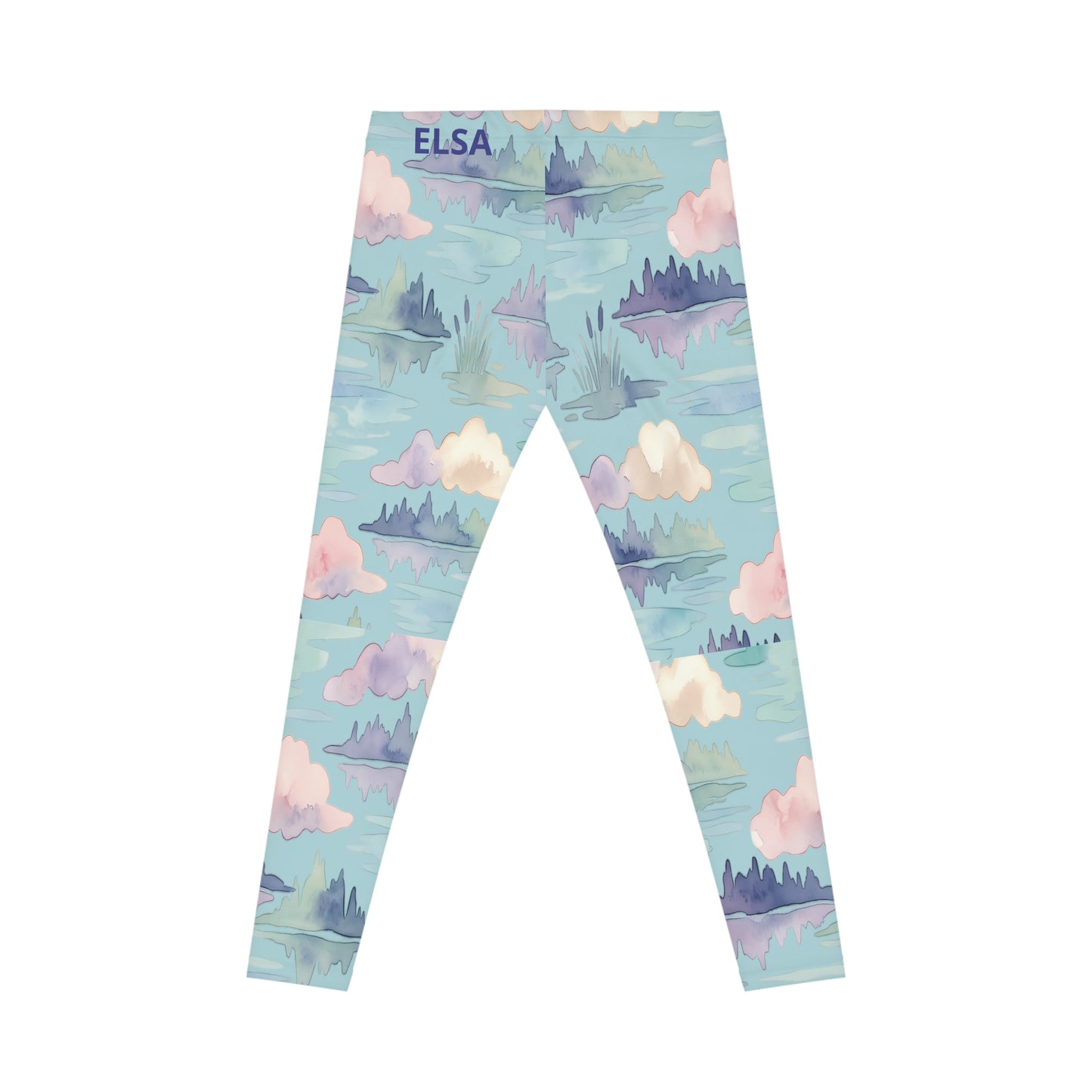 Lakes Area Pastel Watercolor Cloudscape Leggings — Women's All-Over Print