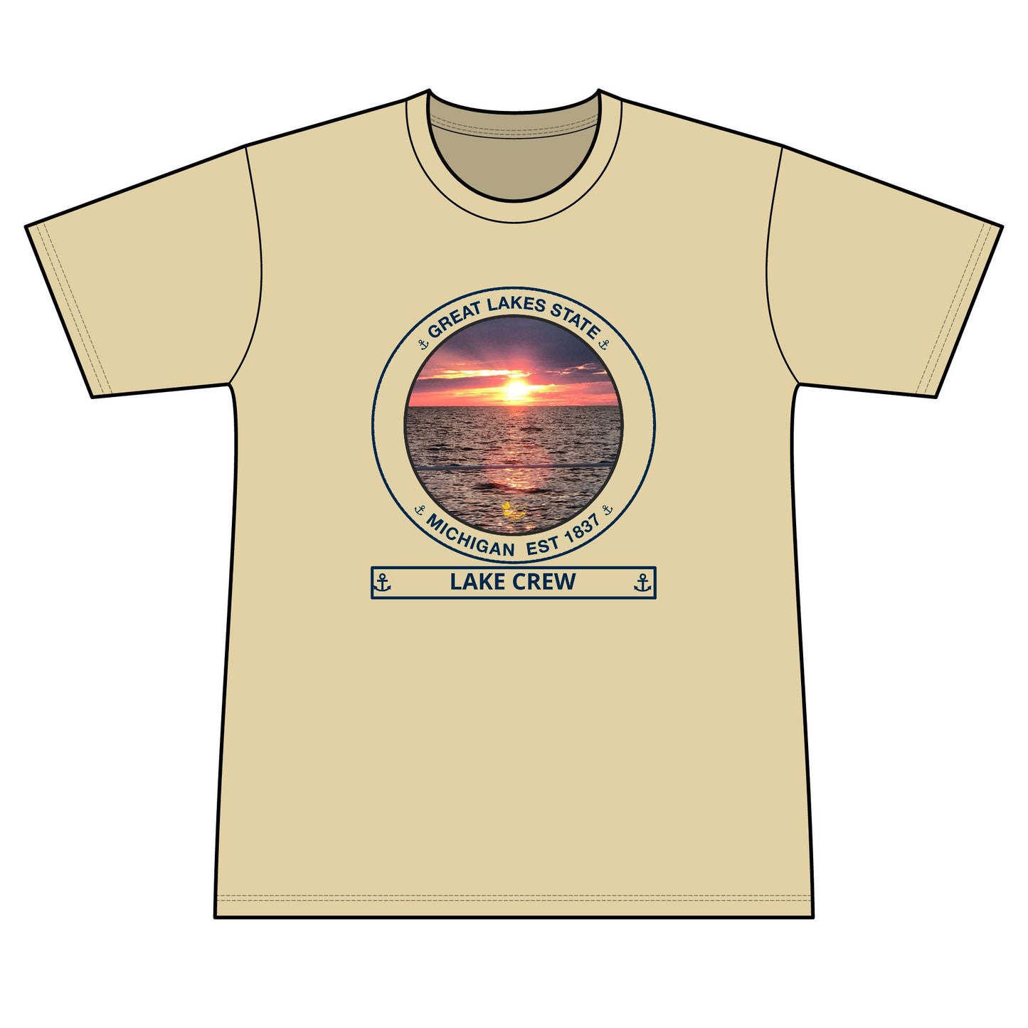 Great Lakes State Blue  Performance Transom short sleeve tee UPF 50+