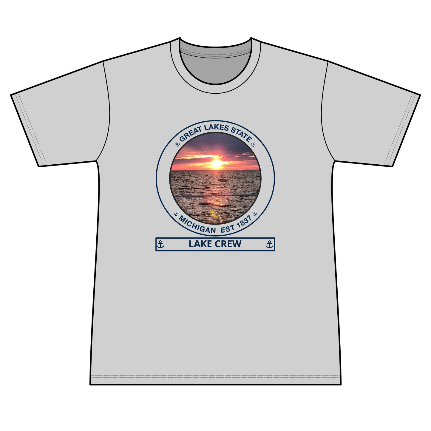 Great Lakes State Blue  Performance Transom short sleeve tee UPF 50+