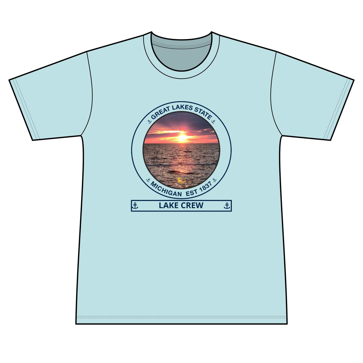 Great Lakes State Blue  Performance Transom short sleeve tee UPF 50+