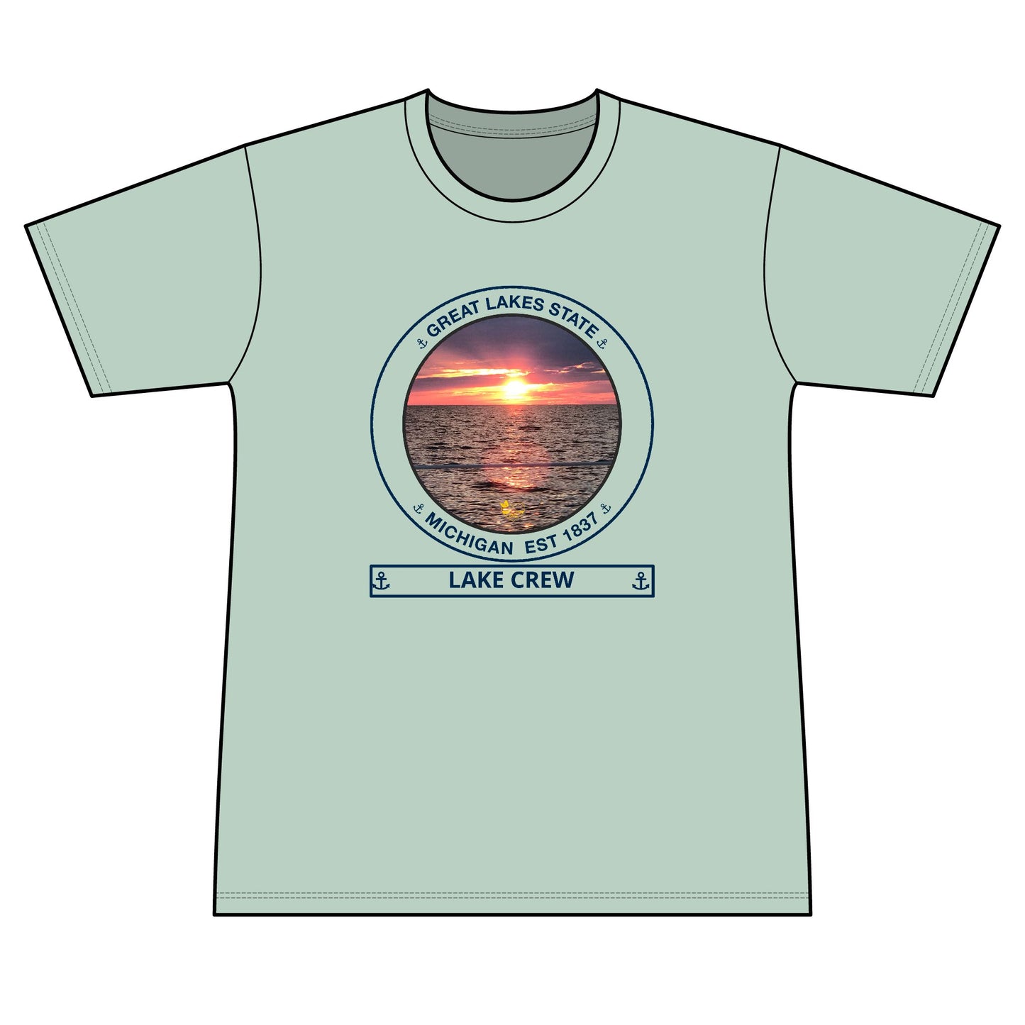 Great Lakes State Blue  Performance Transom short sleeve tee UPF 50+