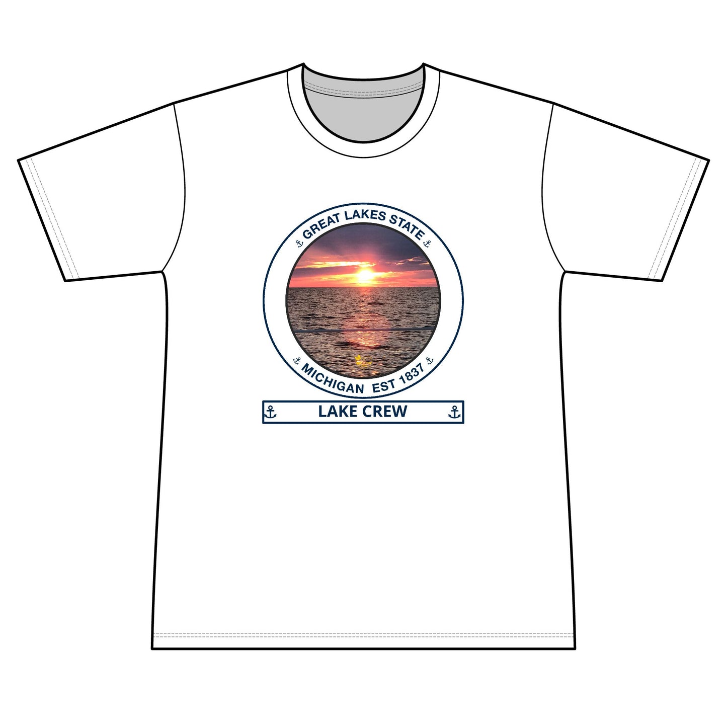 Great Lakes State Blue  Performance Transom short sleeve tee UPF 50+