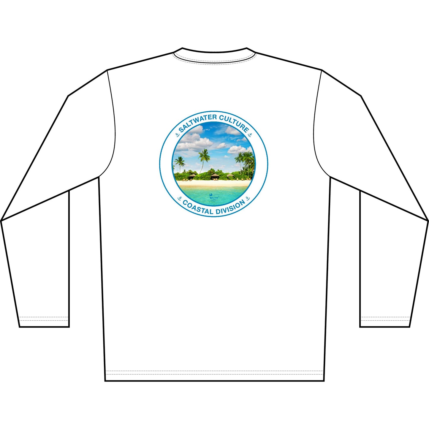 Personalized Saltwater Culture Crest Performance Long Sleeve Shirt