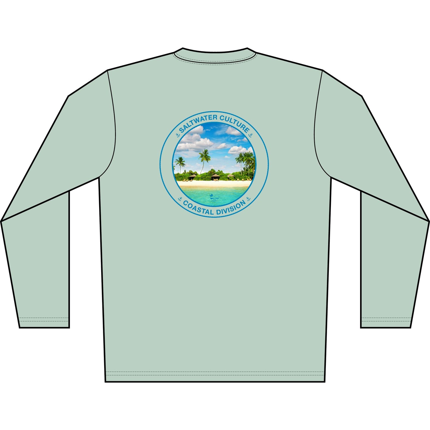 Personalized Saltwater Culture Crest Performance Long Sleeve Shirt