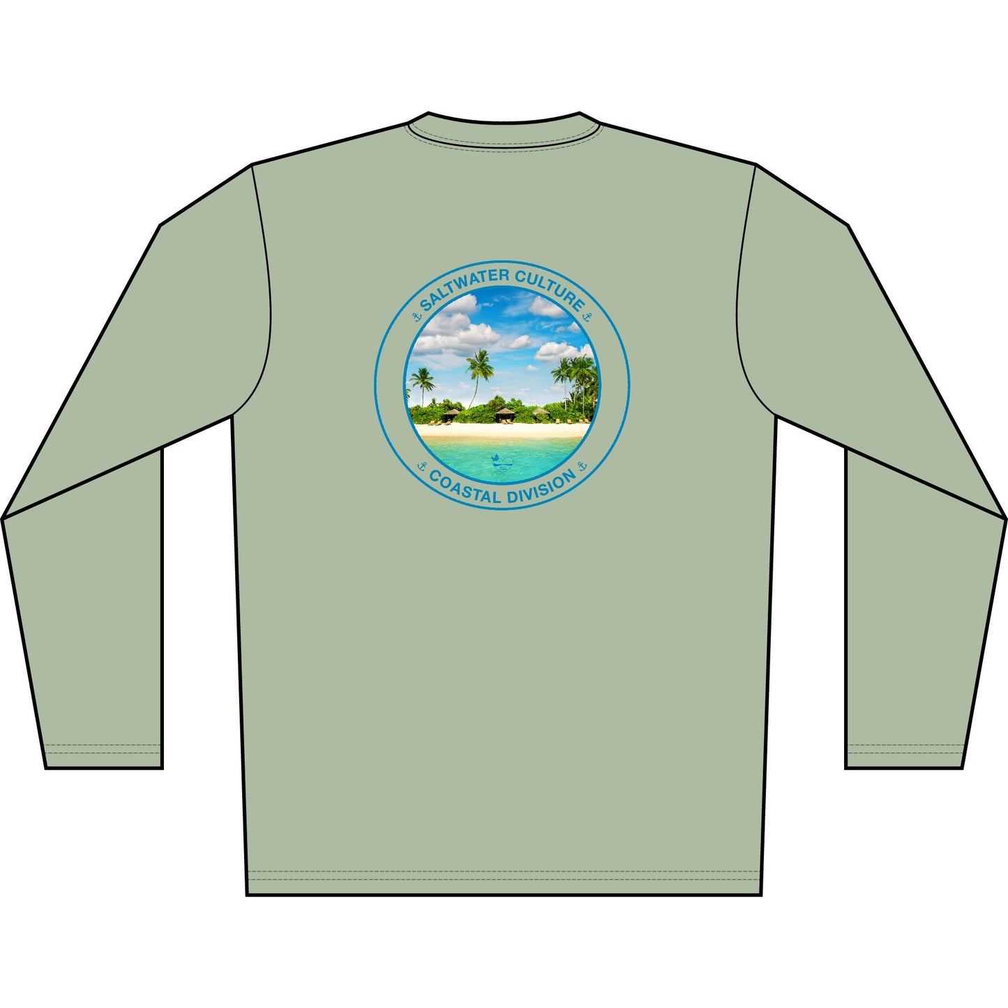 Personalized Saltwater Culture Crest Performance Long Sleeve Shirt