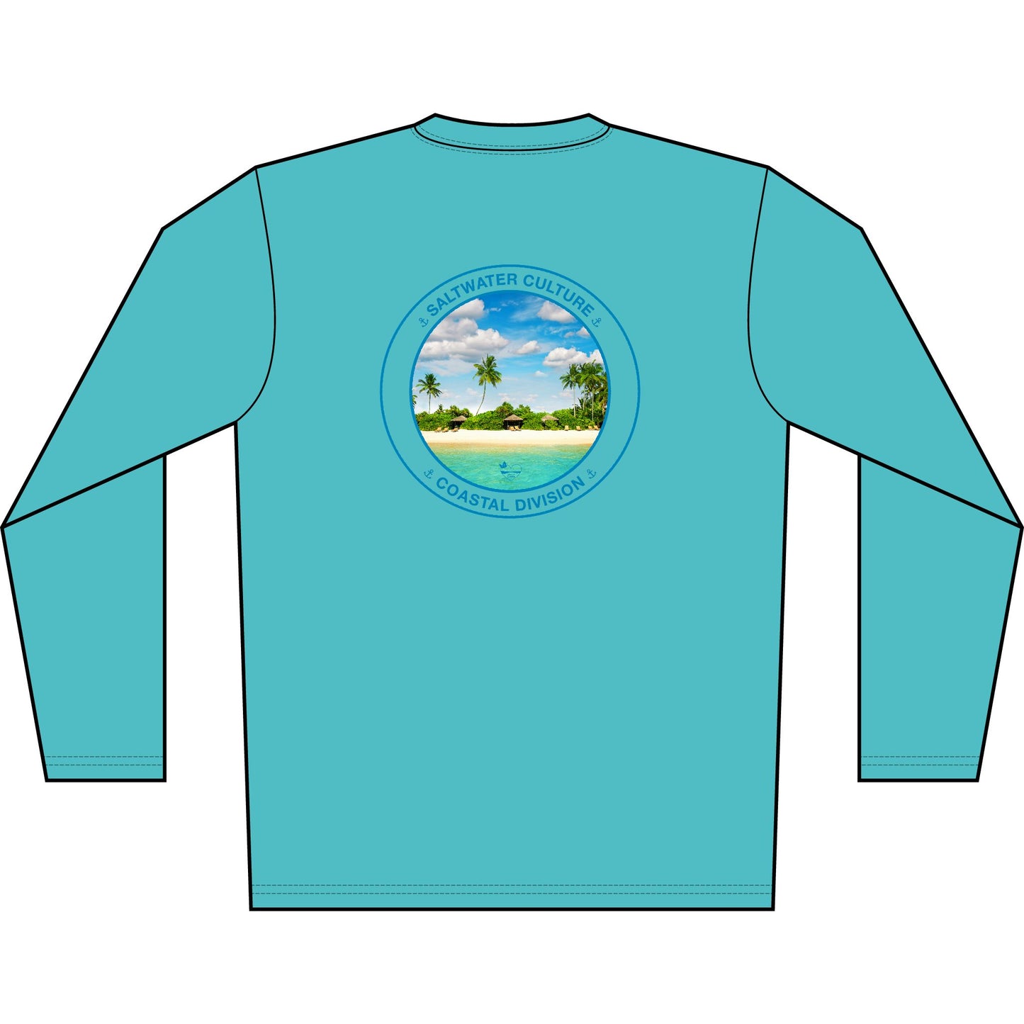 Personalized Saltwater Culture Crest Performance Long Sleeve Shirt