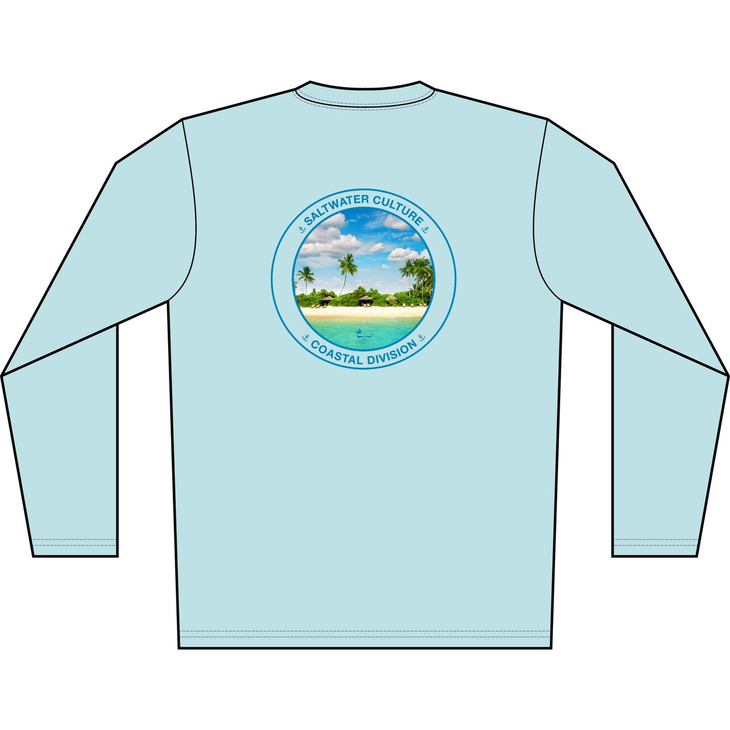 Personalized Saltwater Culture Crest Performance Long Sleeve Shirt