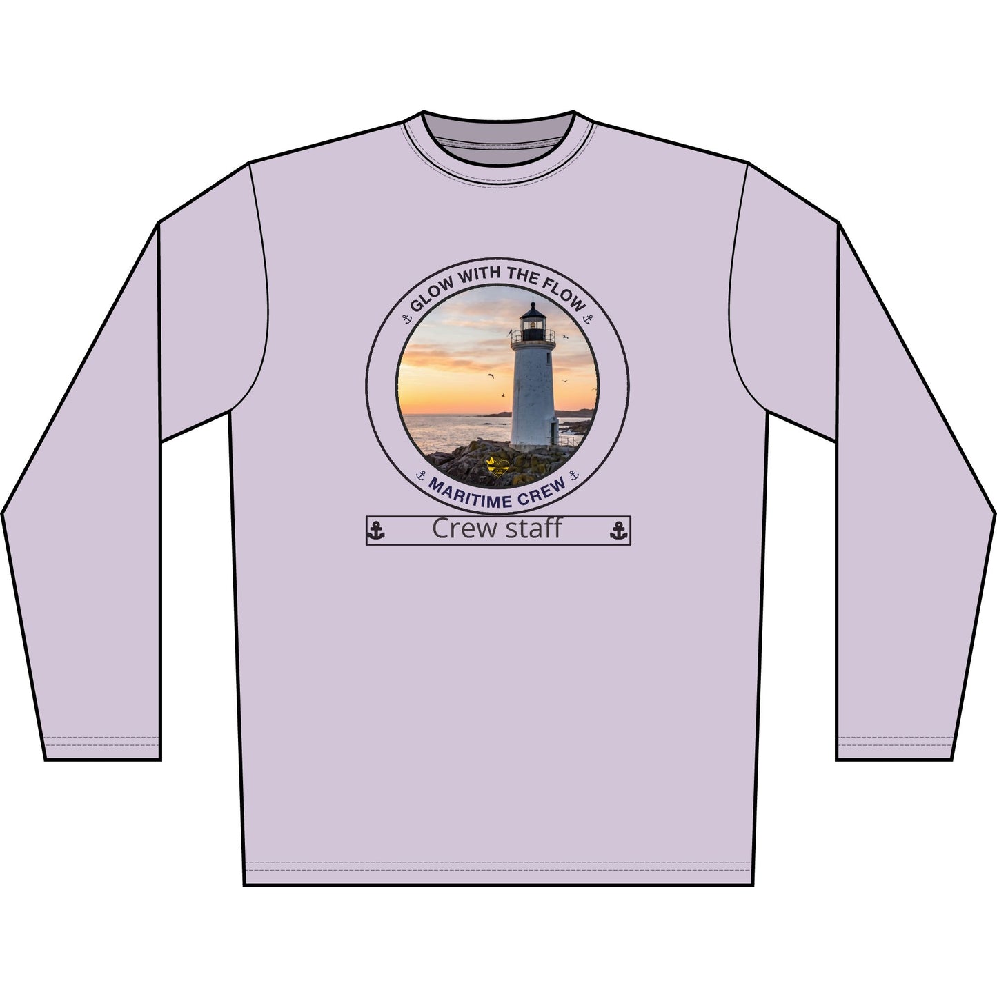 Personalized Glow with the Flow Transom Performance Long Sleeve Shirt-Blue