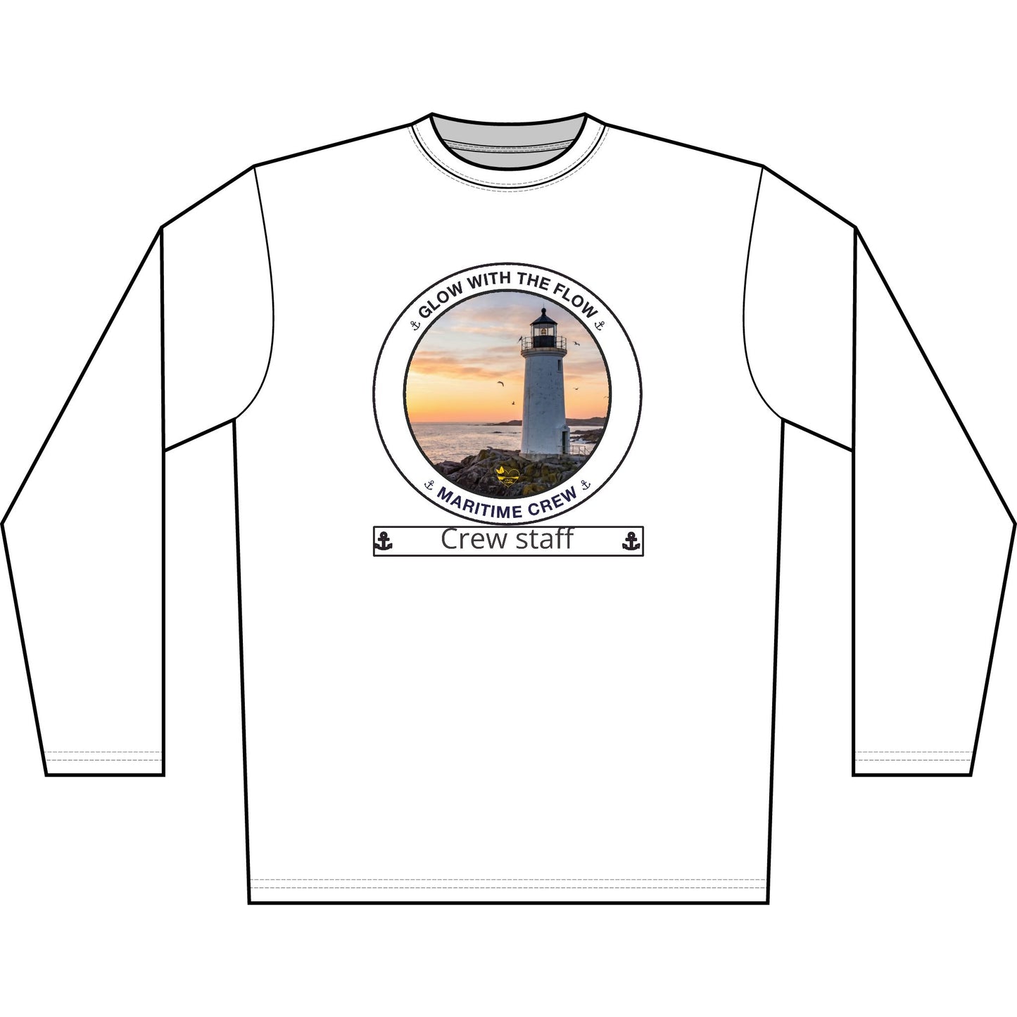 Personalized Glow with the Flow Transom Performance Long Sleeve Shirt-Blue