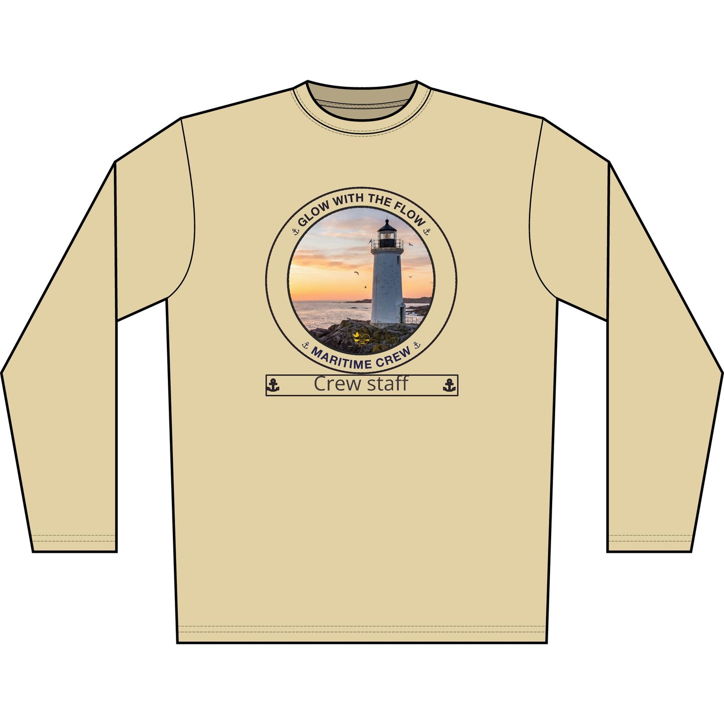 Personalized Glow with the Flow Transom Performance Long Sleeve Shirt-Blue