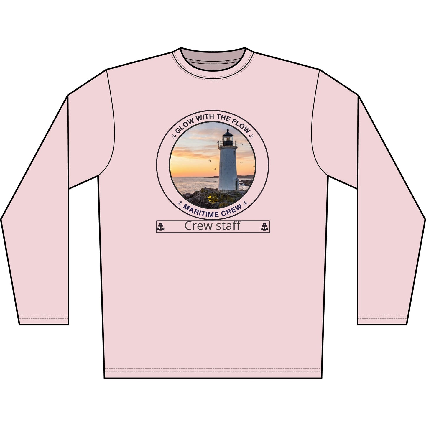 Personalized Glow with the Flow Transom Performance Long Sleeve Shirt-Blue