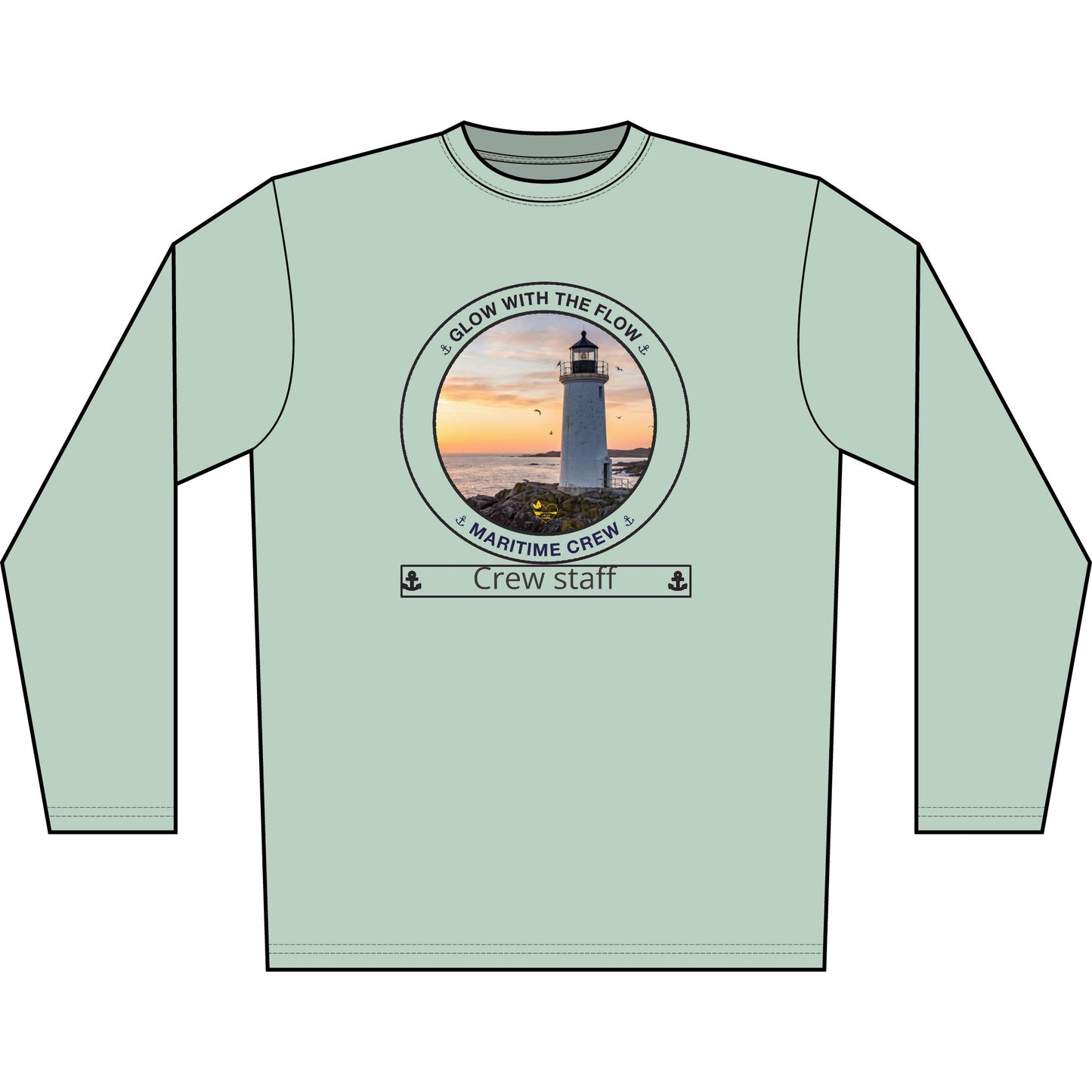 Personalized Glow with the Flow Transom Performance Long Sleeve Shirt-Blue