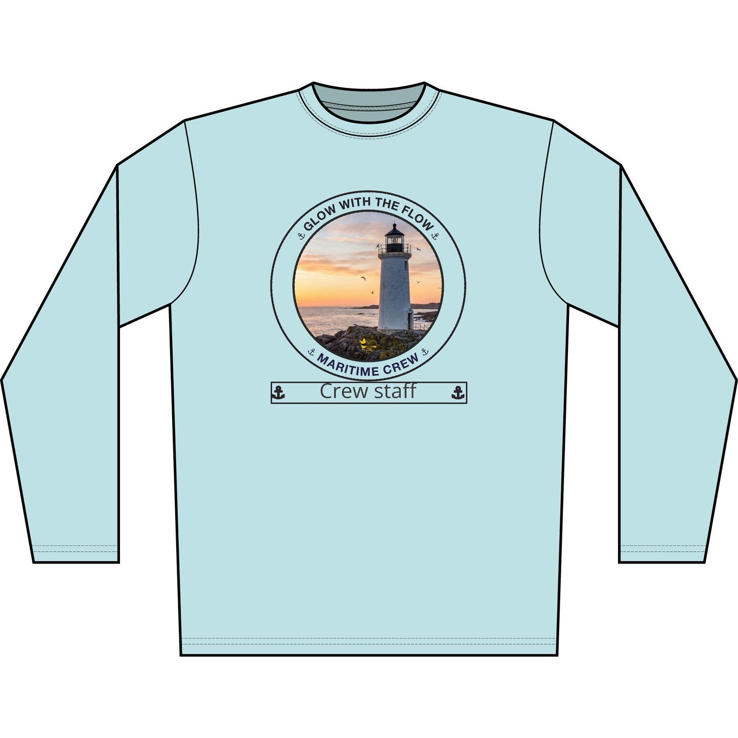 Personalized Glow with the Flow Transom Performance Long Sleeve Shirt-Blue