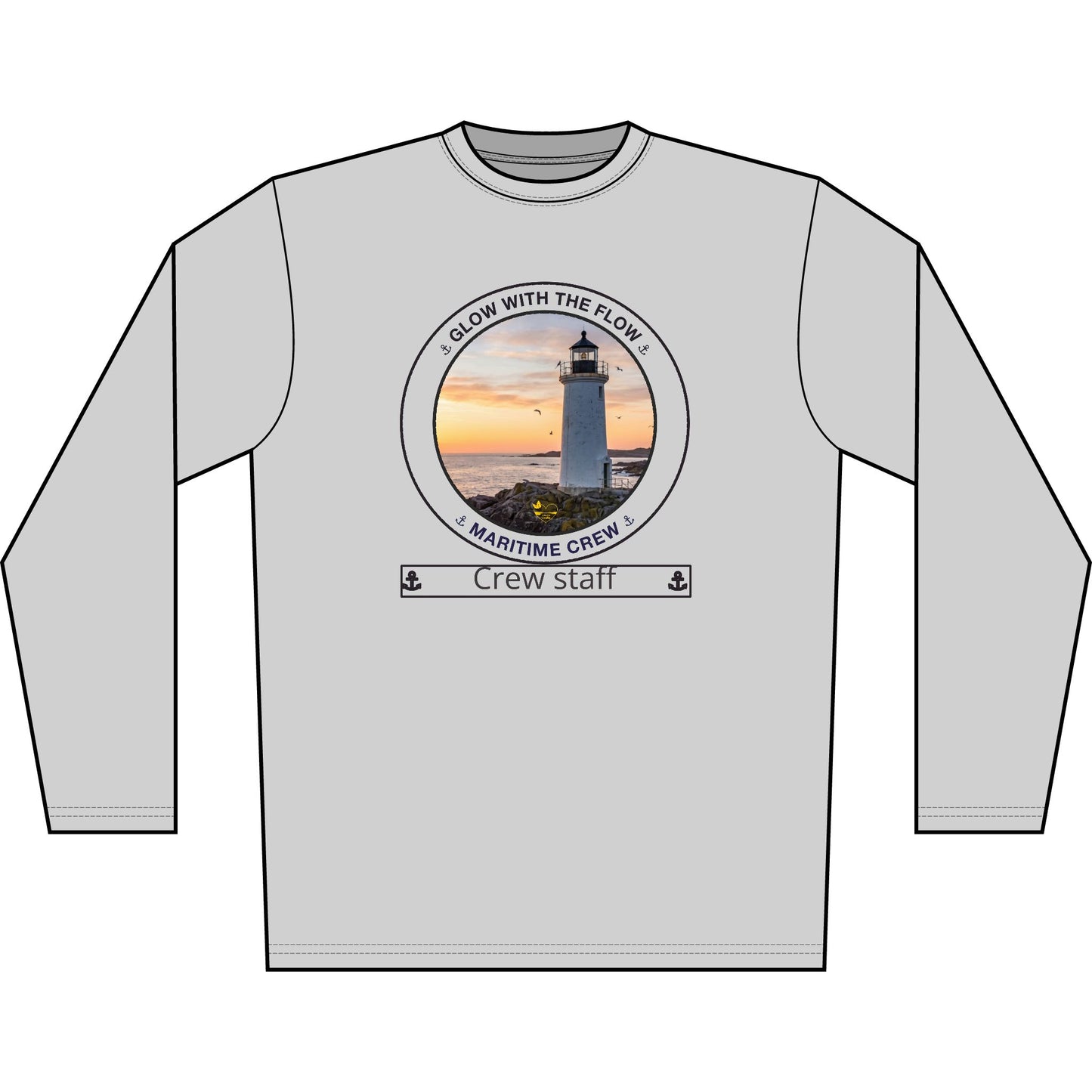 Personalized Glow with the Flow Transom Performance Long Sleeve Shirt-Blue