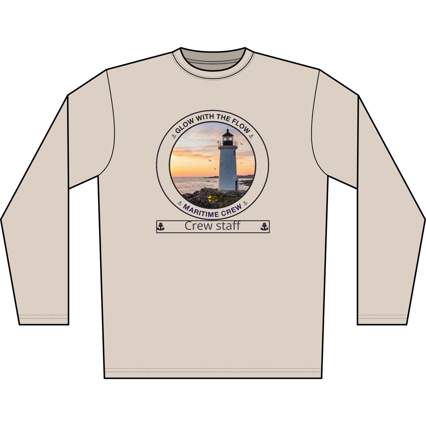 Personalized Glow with the Flow Transom Performance Long Sleeve Shirt-Blue
