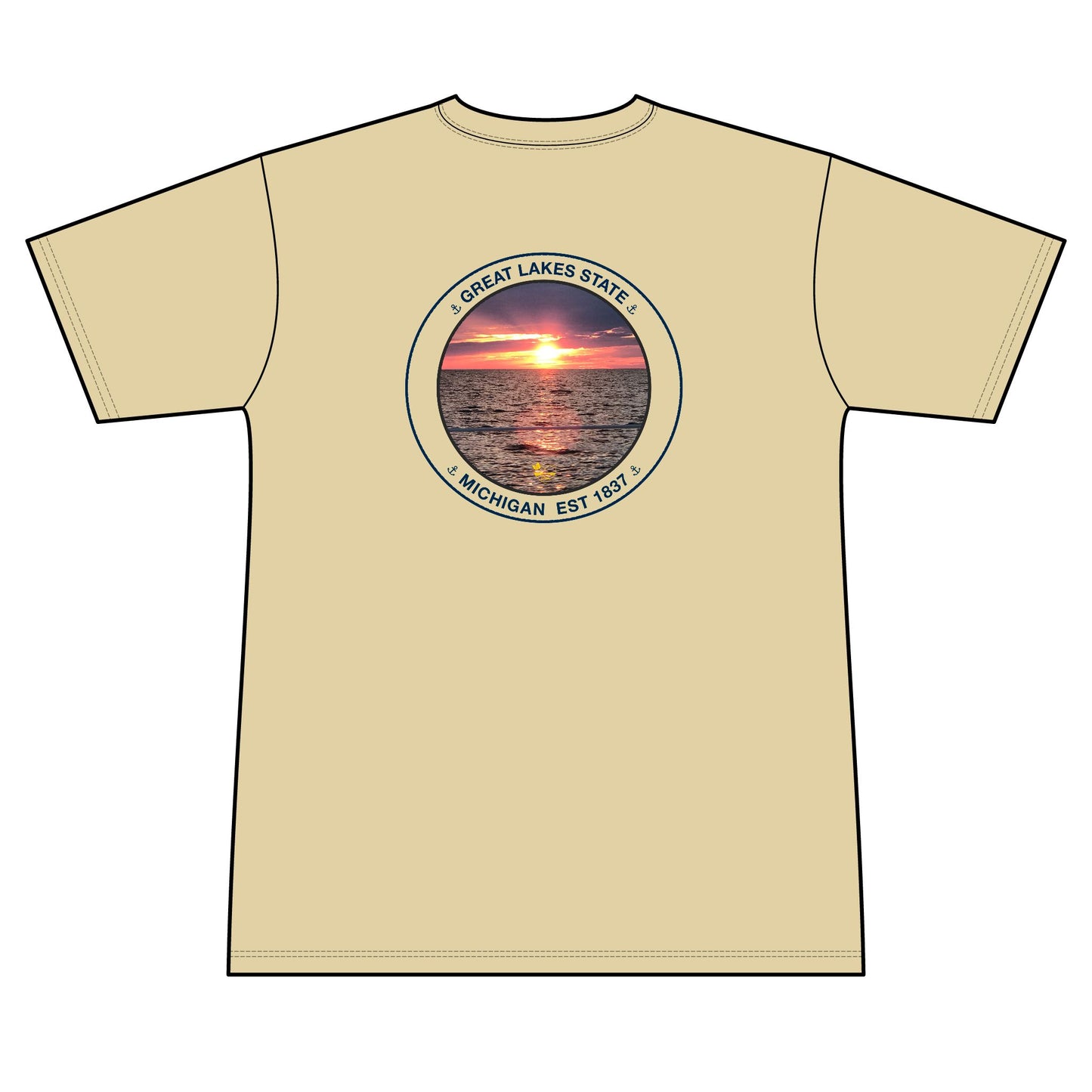 Personalized Great Lakes State Crest Performance Shirt – Blue