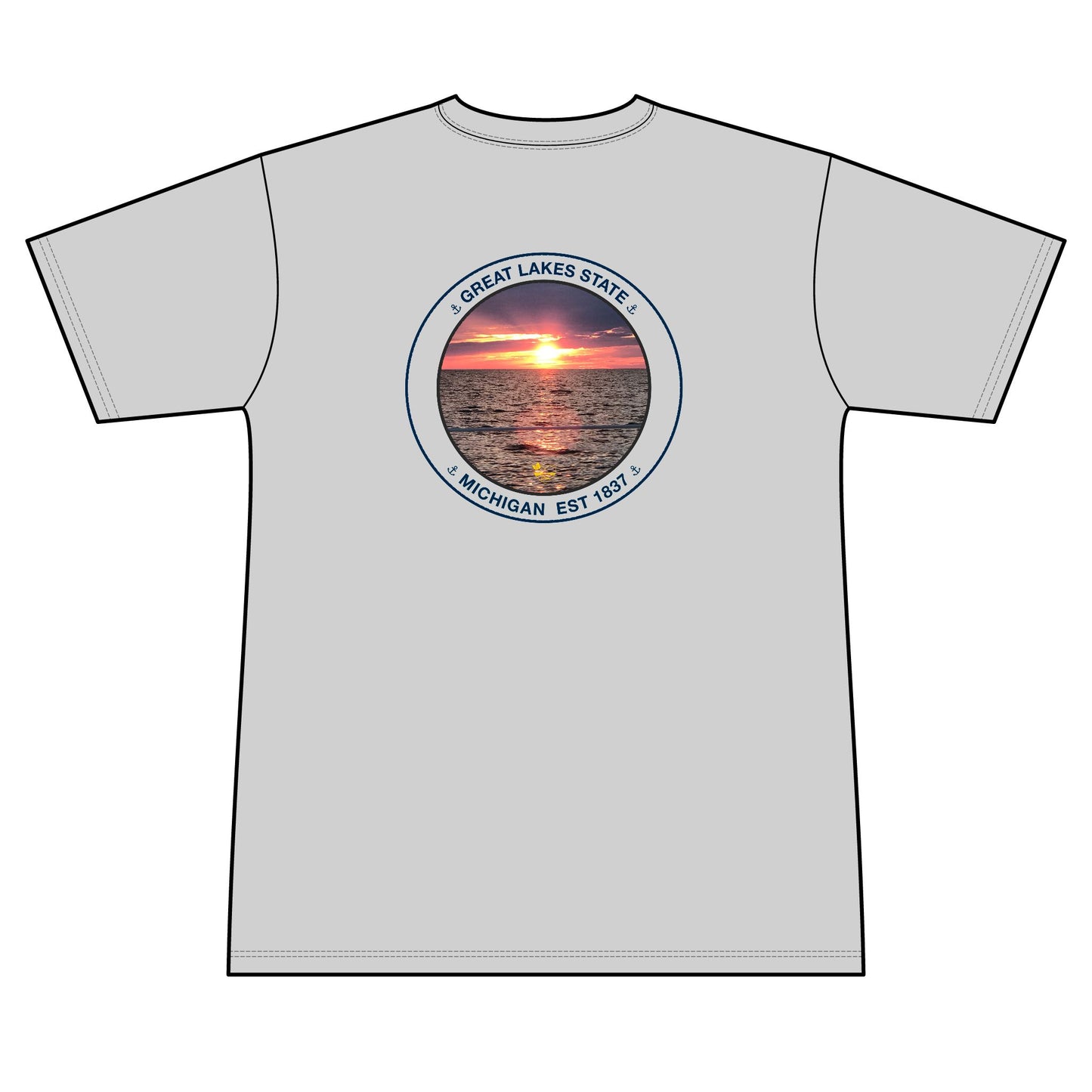 Personalized Great Lakes State Crest Performance Shirt – Blue