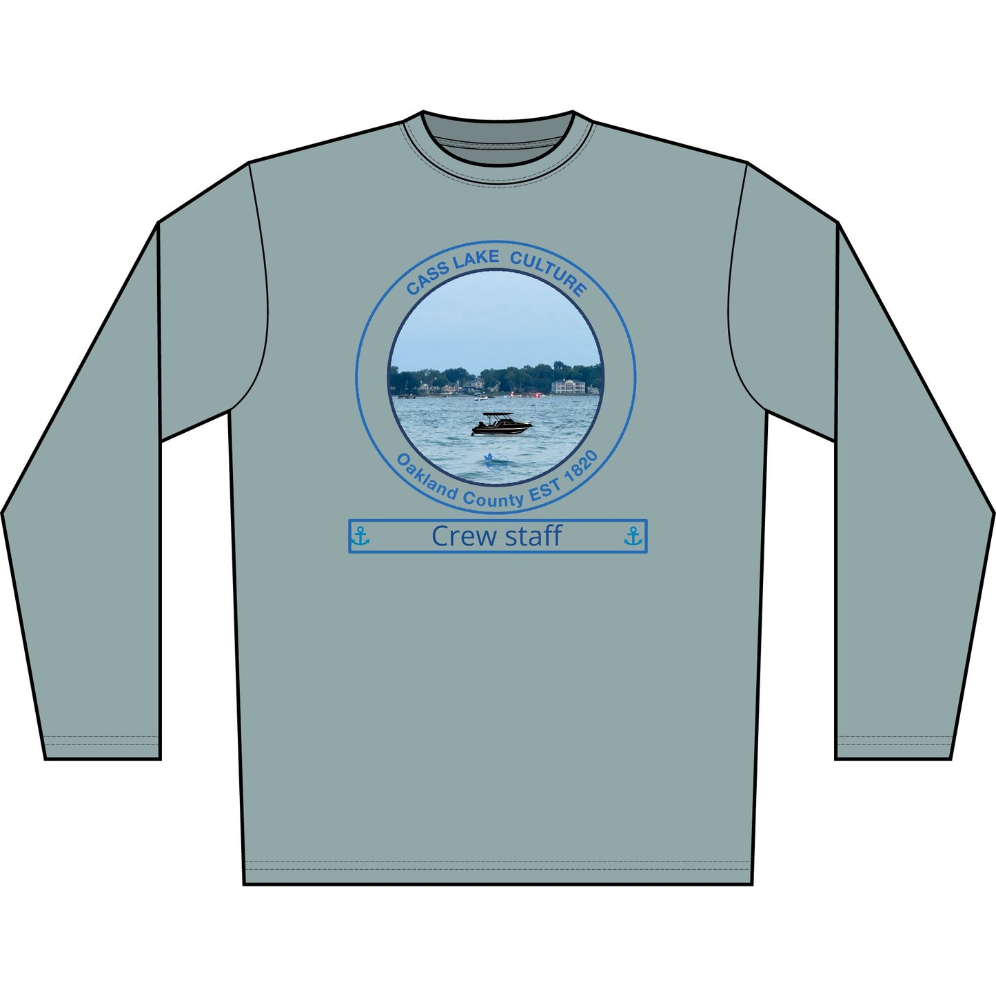 Personalized Cass Lake Transom Performance Long Sleeve Shirt