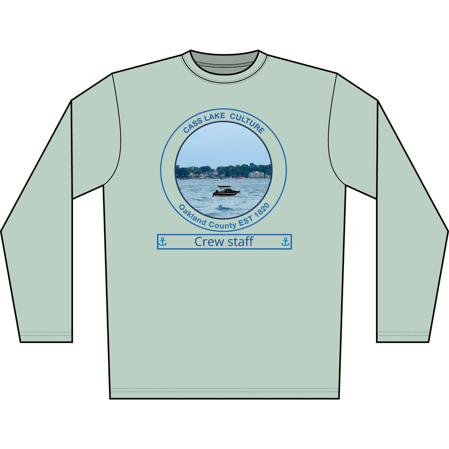 Personalized Cass Lake Transom Performance Long Sleeve Shirt
