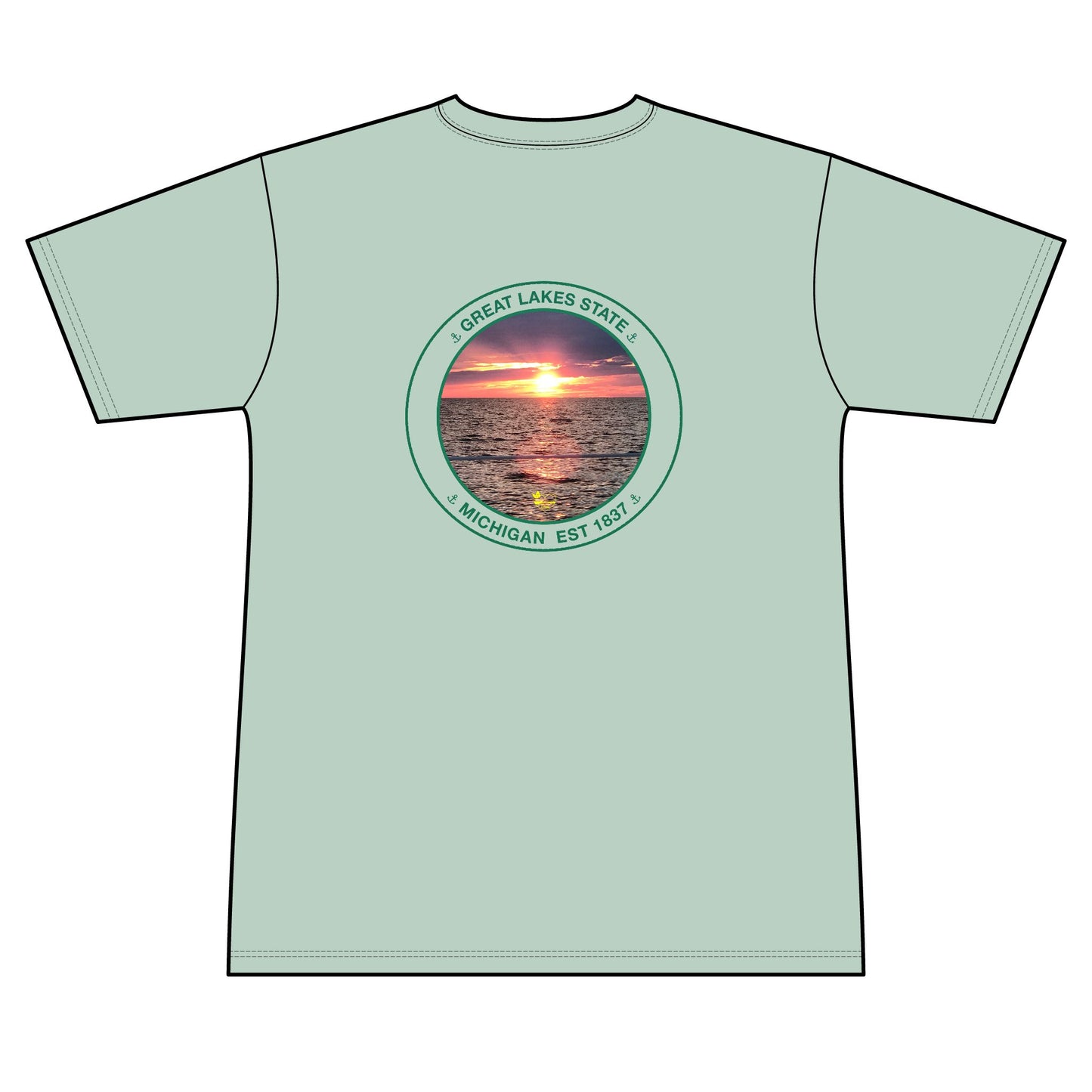 Personalized Great Lakes State Crest Performance Shirt – Green
