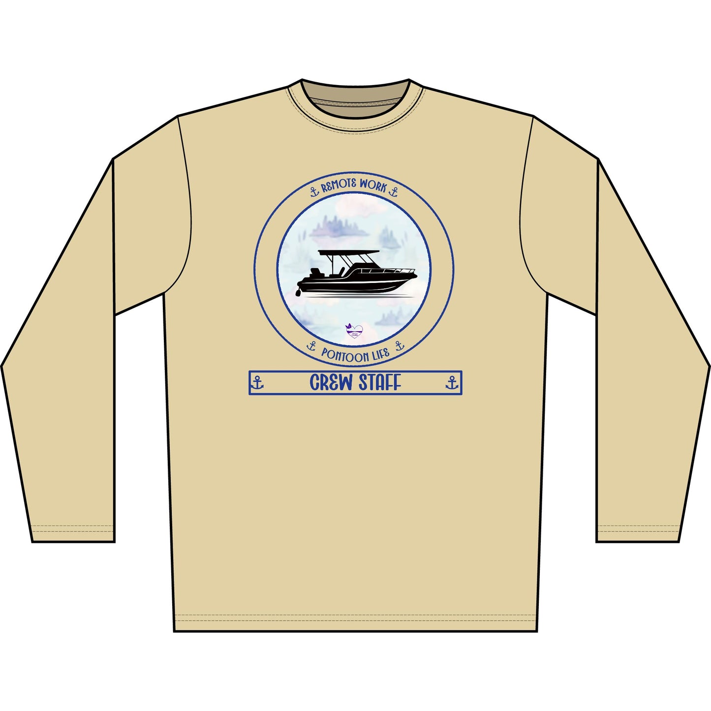 Personalized Pontoon Life Transom Performance Long Sleeve Shirt – Misty