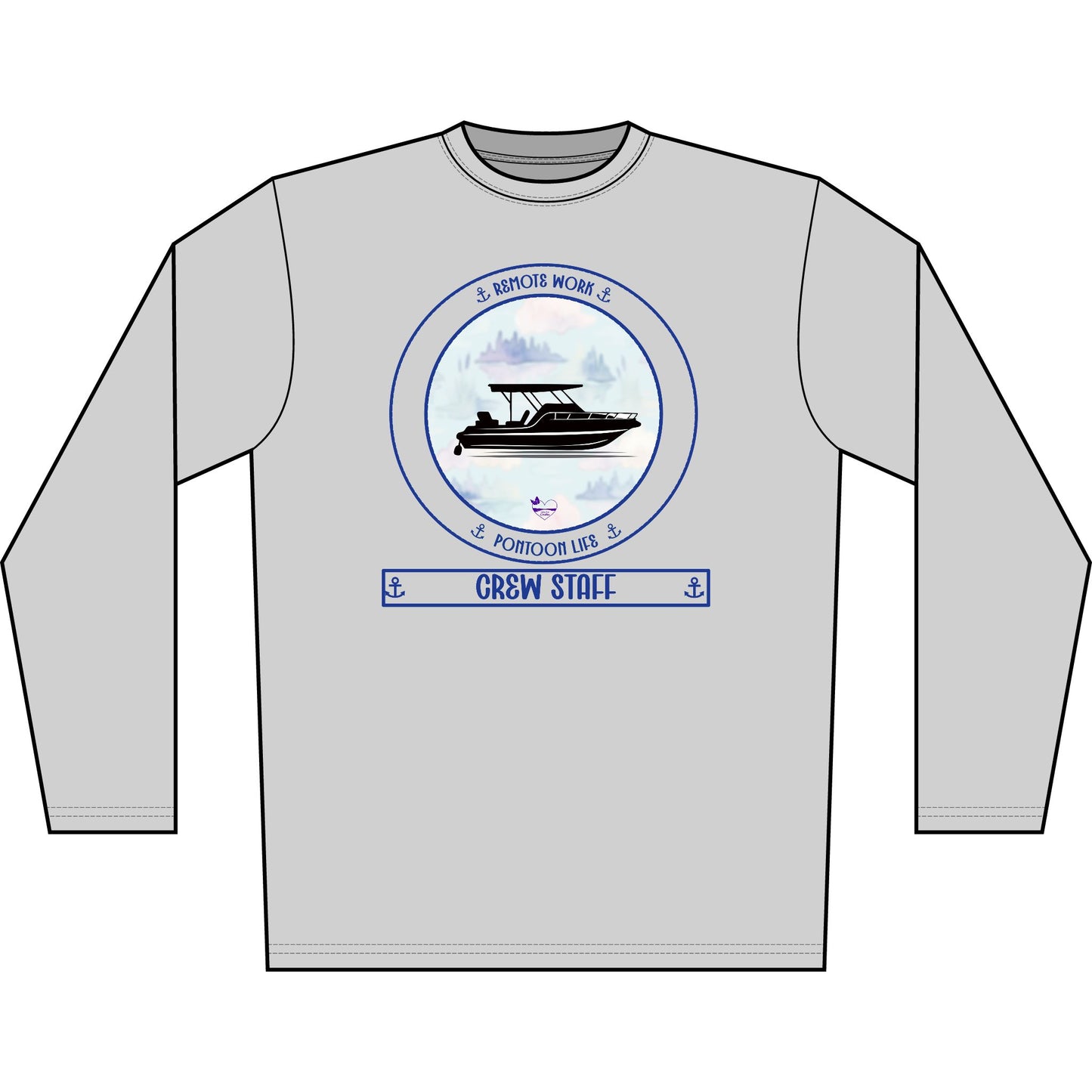 Personalized Pontoon Life Transom Performance Long Sleeve Shirt – Misty