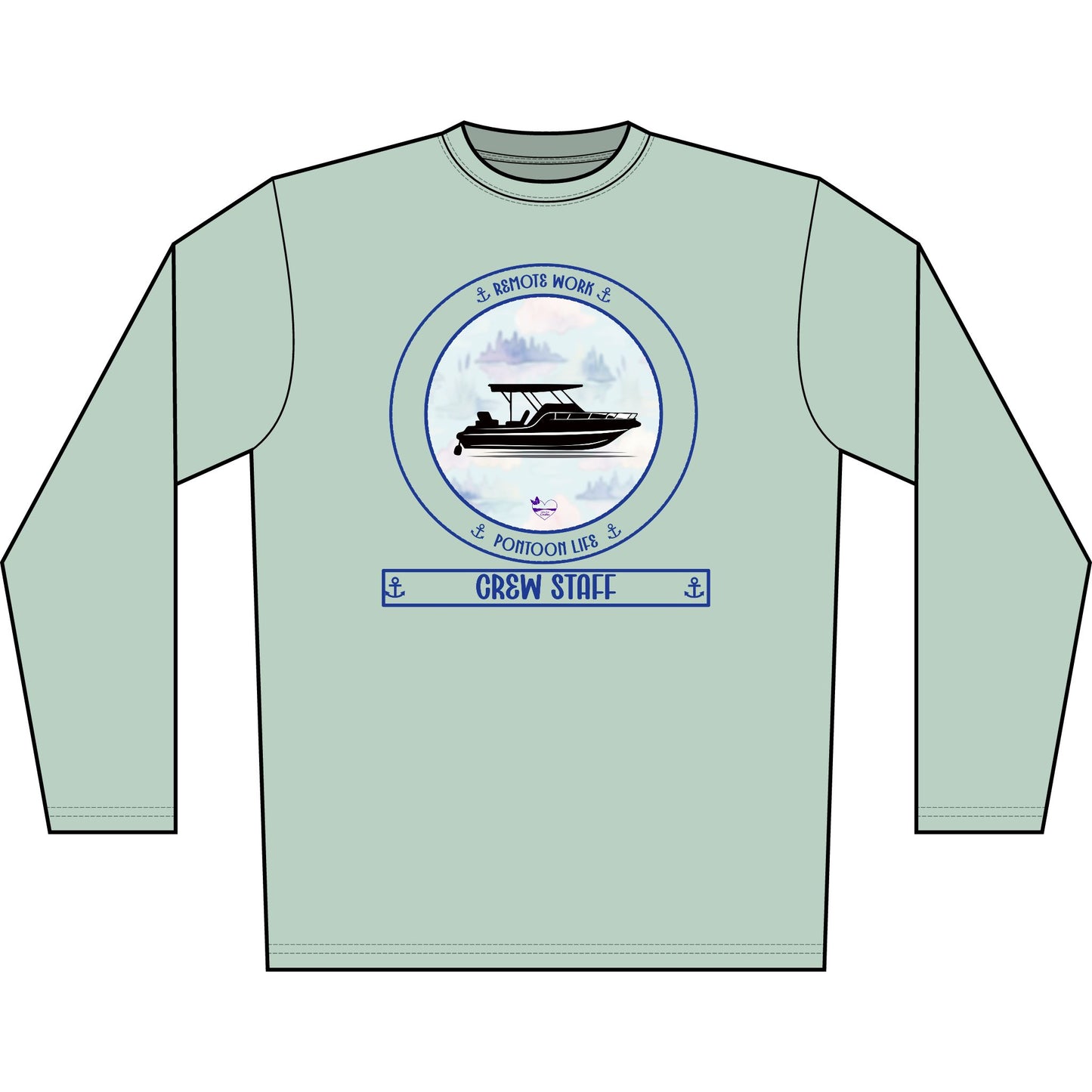 Personalized Pontoon Life Transom Performance Long Sleeve Shirt – Misty