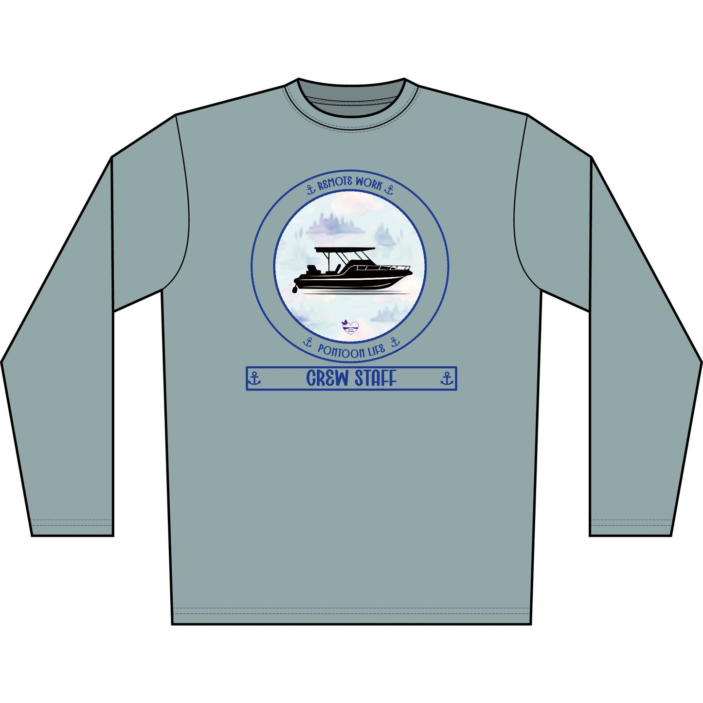 Personalized Pontoon Life Transom Performance Long Sleeve Shirt – Misty