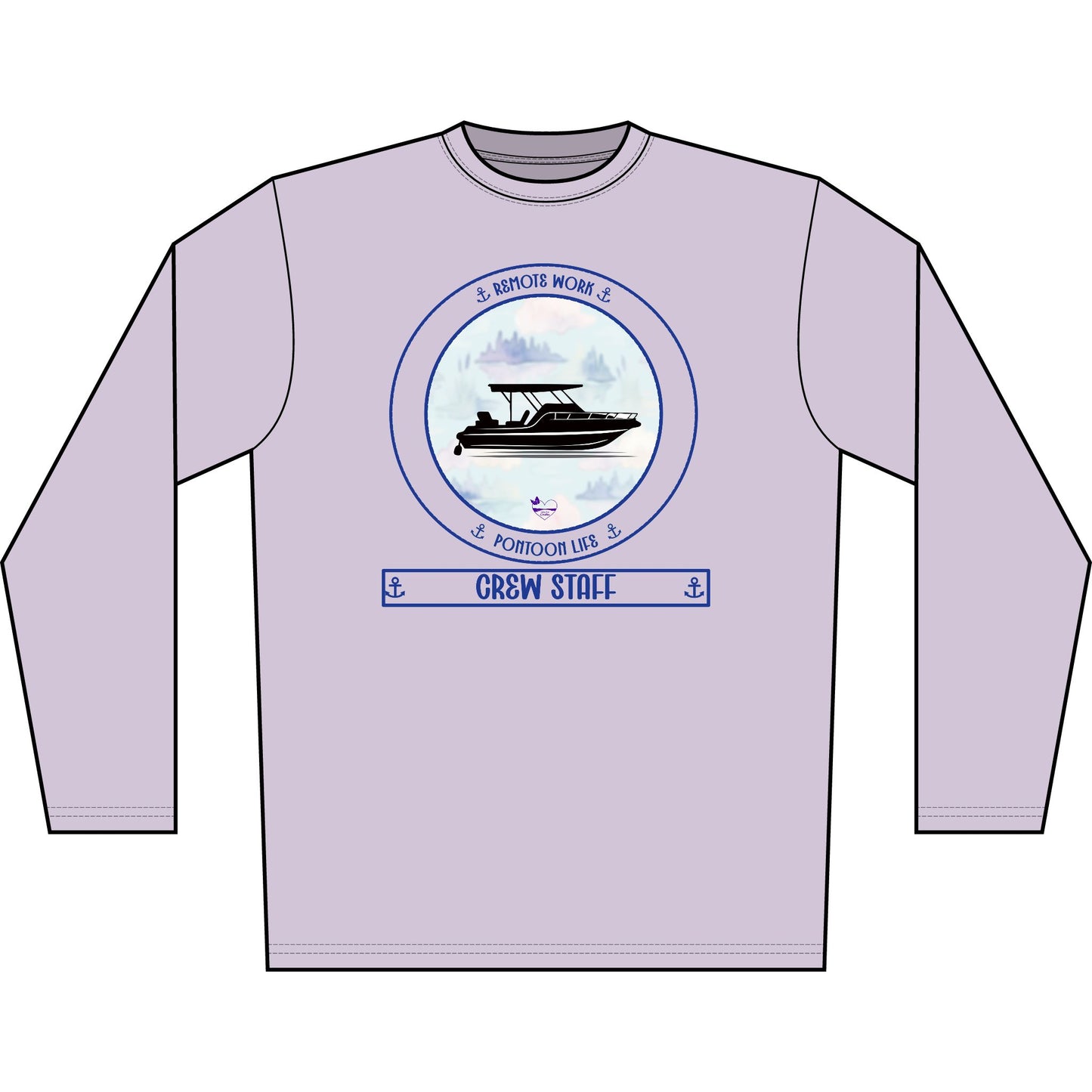 Personalized Pontoon Life Transom Performance Long Sleeve Shirt – Misty