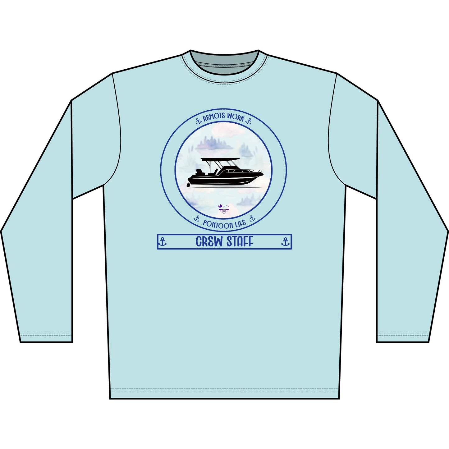 Personalized Pontoon Life Transom Performance Long Sleeve Shirt – Misty