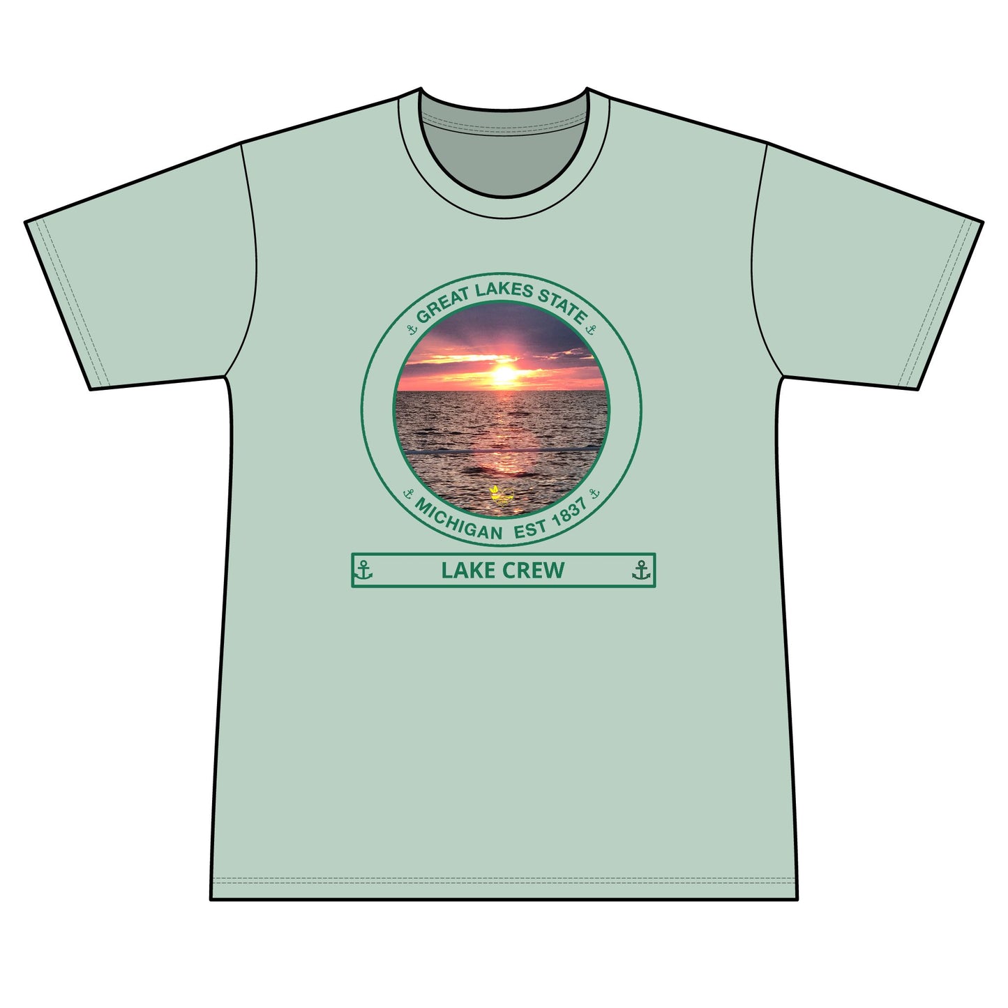 Great Lakes State Green Performance Transom short sleeve tee UPF 50+