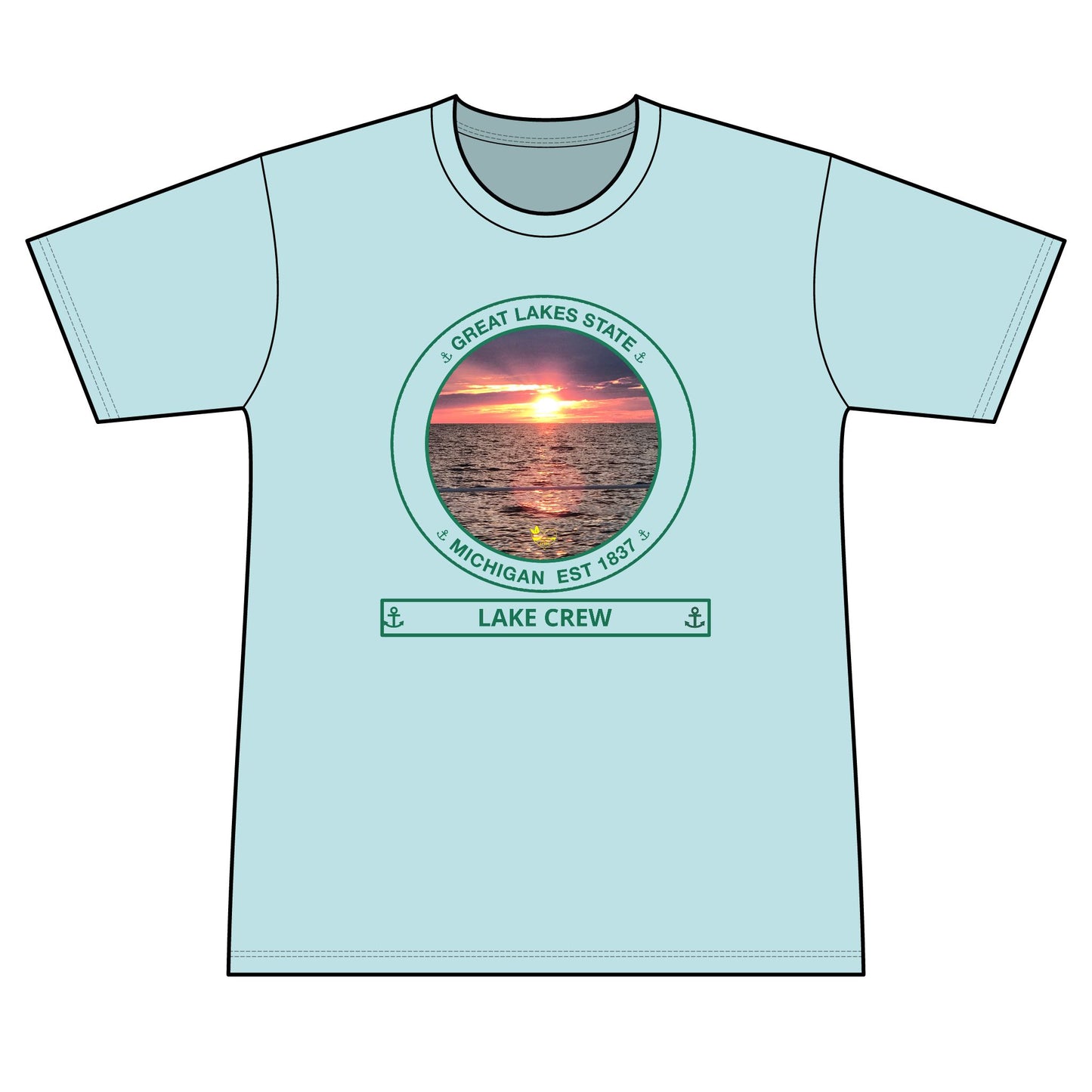 Great Lakes State Green Performance Transom short sleeve tee UPF 50+