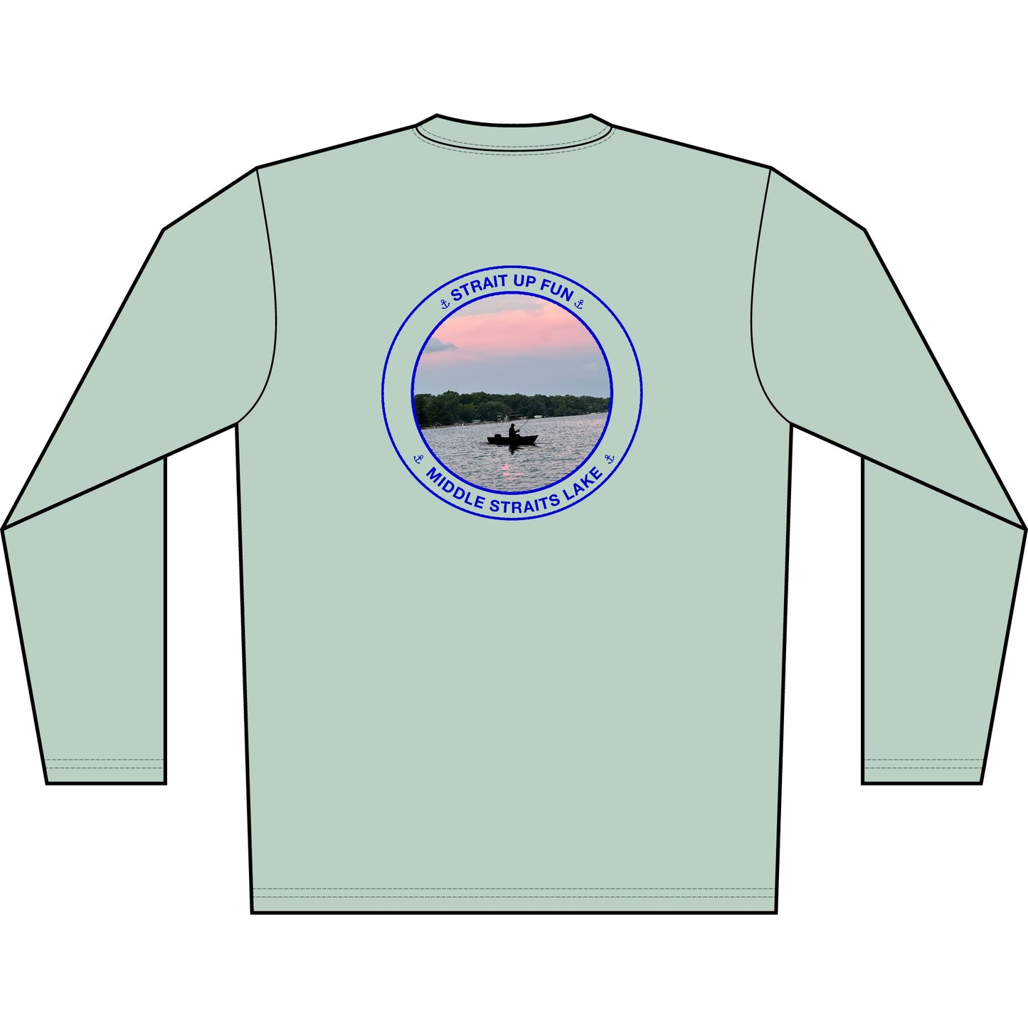 Personalized Middle Straits Lake Crest Performance Long Sleeve Shirt