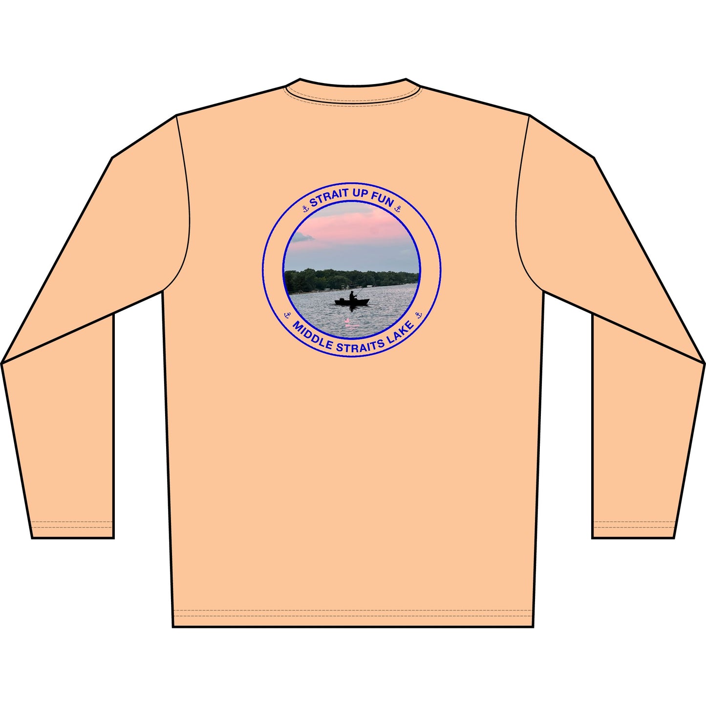 Personalized Middle Straits Lake Crest Performance Long Sleeve Shirt