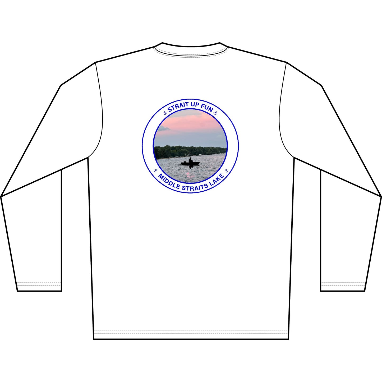Personalized Middle Straits Lake Crest Performance Long Sleeve Shirt