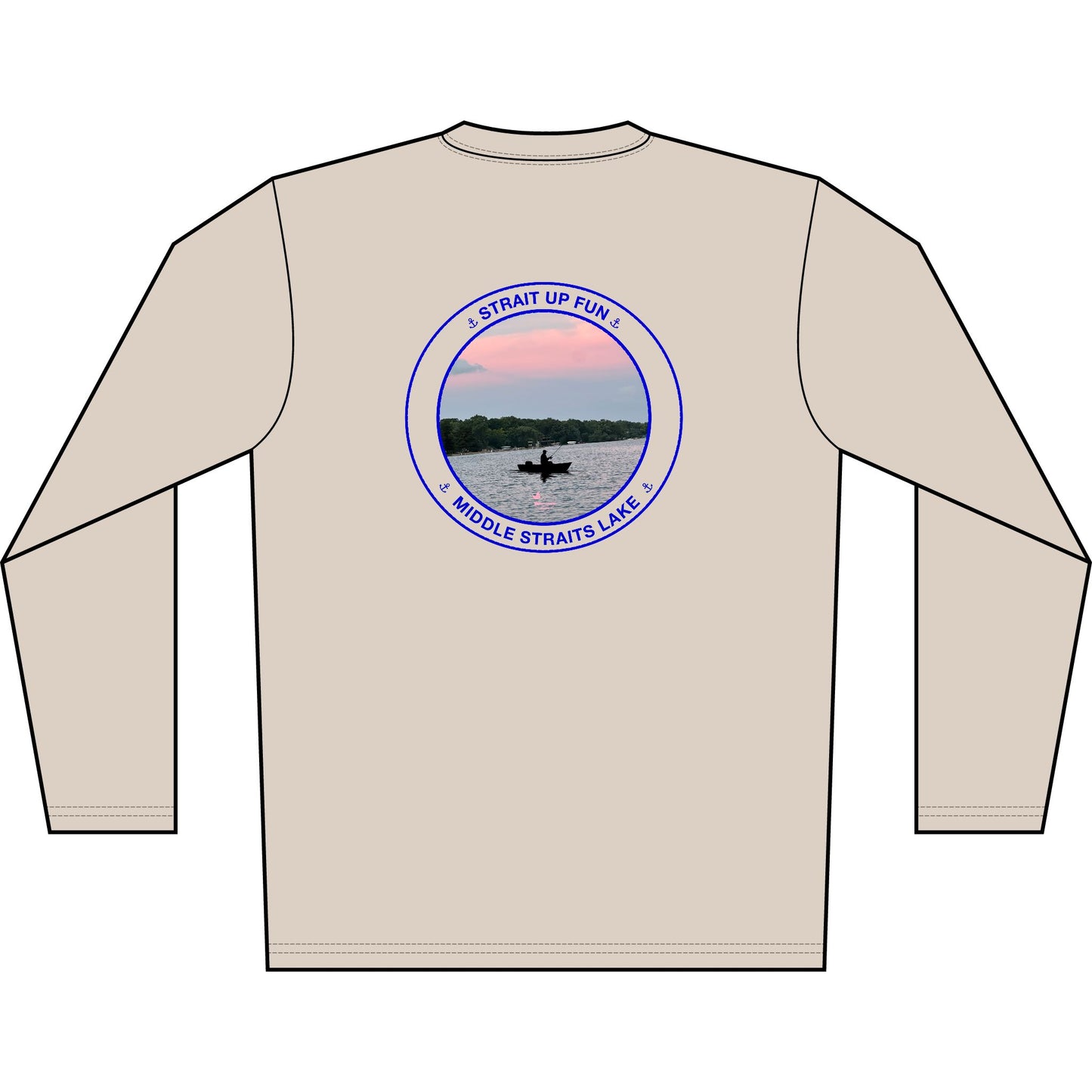 Personalized Middle Straits Lake Crest Performance Long Sleeve Shirt