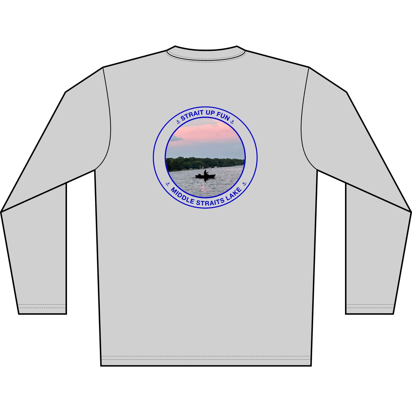 Personalized Middle Straits Lake Crest Performance Long Sleeve Shirt