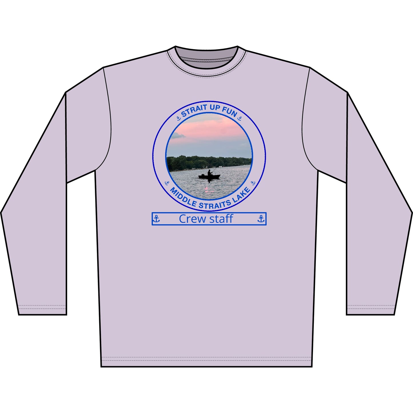 Personalized Middle Straits Lake Transom Performance Long Sleeve Shirt