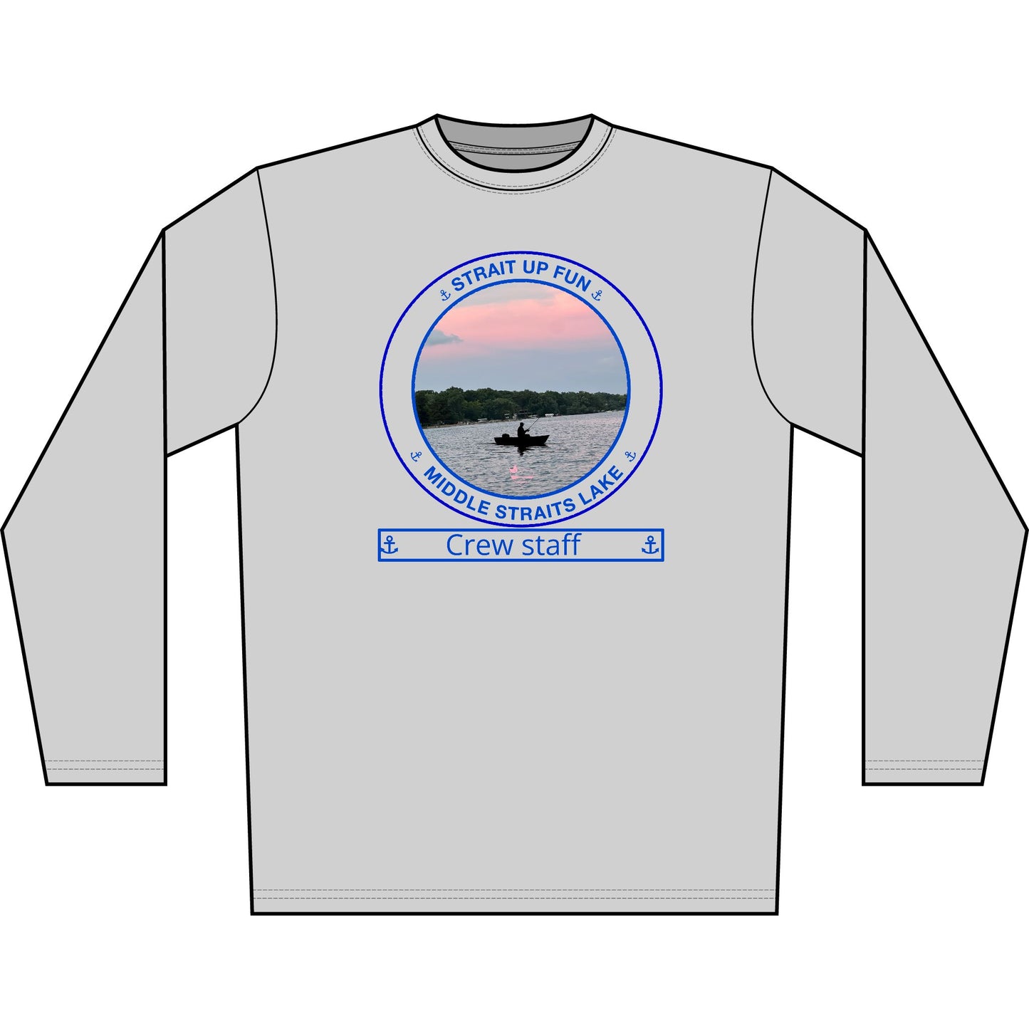Personalized Middle Straits Lake Transom Performance Long Sleeve Shirt