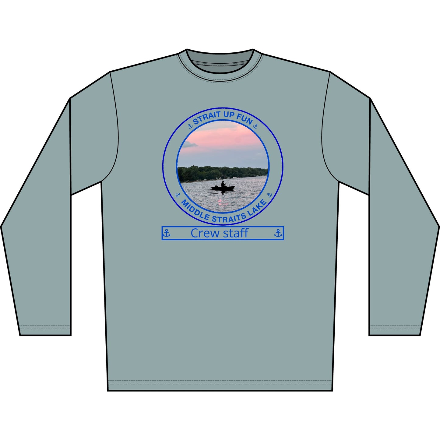 Personalized Middle Straits Lake Transom Performance Long Sleeve Shirt