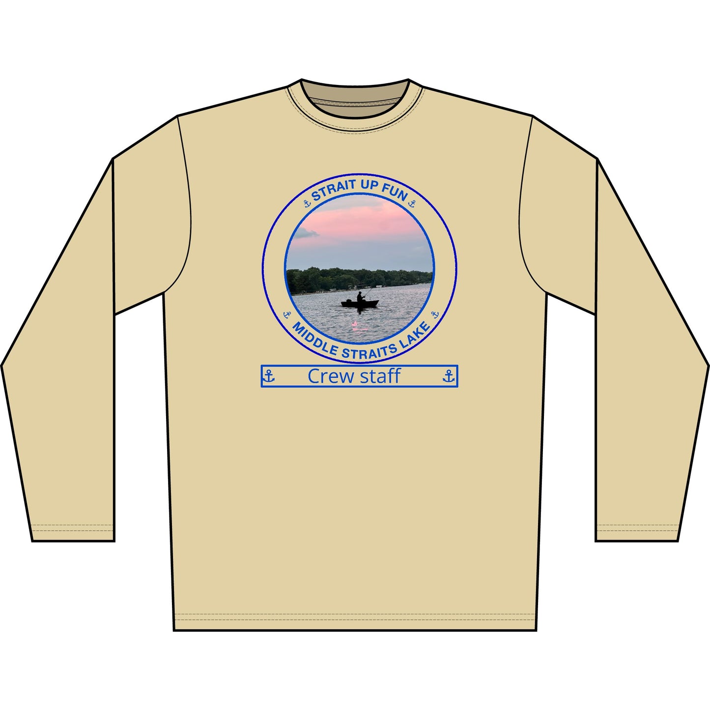 Personalized Middle Straits Lake Transom Performance Long Sleeve Shirt