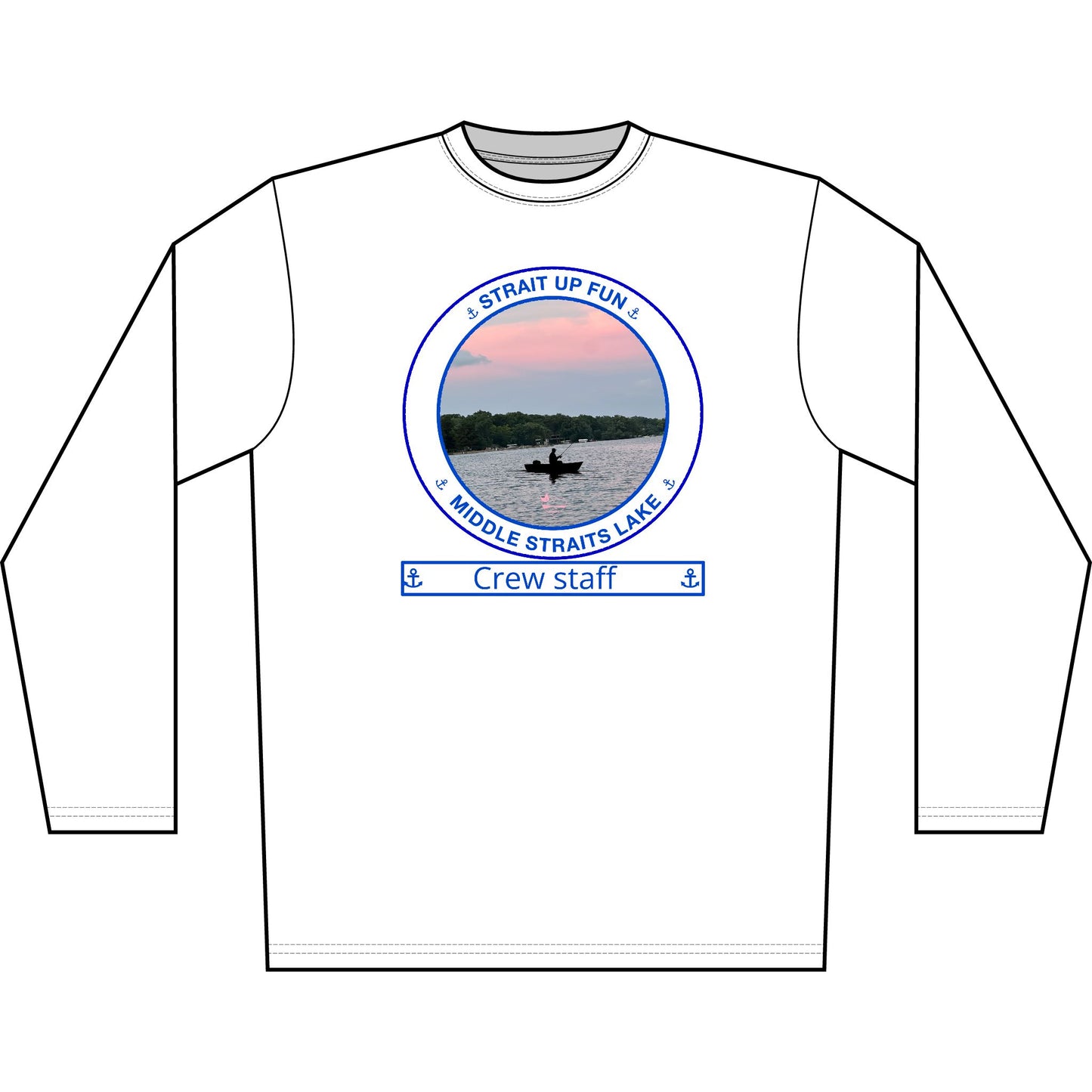 Personalized Middle Straits Lake Transom Performance Long Sleeve Shirt