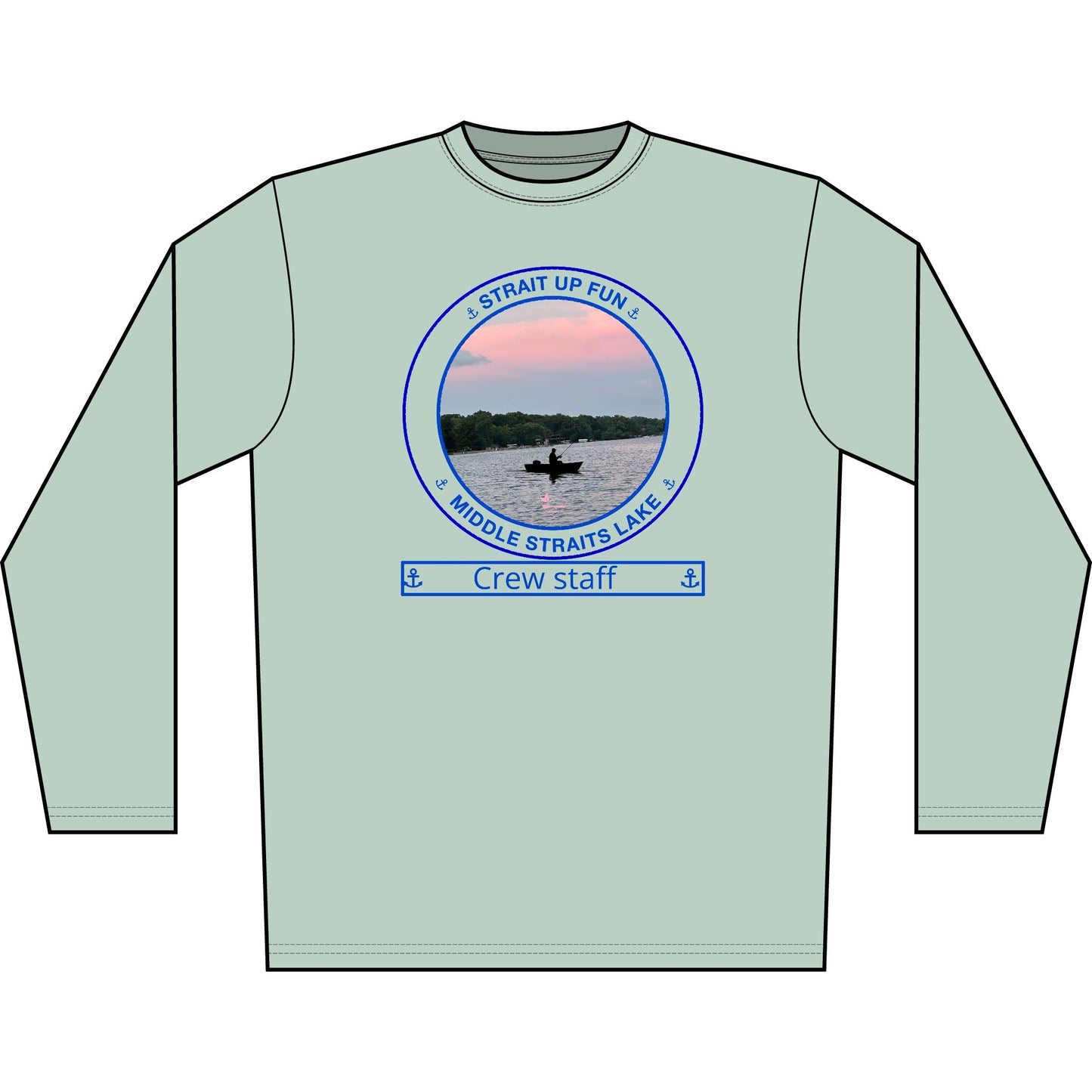 Personalized Middle Straits Lake Transom Performance Long Sleeve Shirt