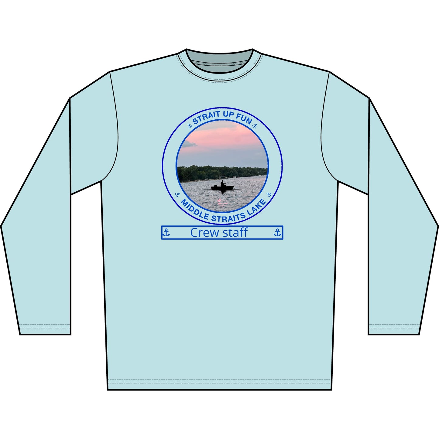 Personalized Middle Straits Lake Transom Performance Long Sleeve Shirt
