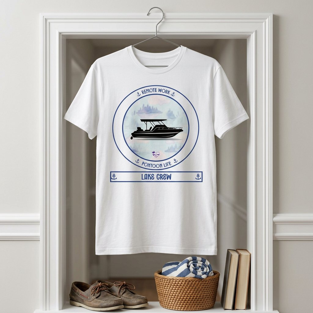 Performance Pontoon Life Transom morning haze  short sleeve tee UPF 50+