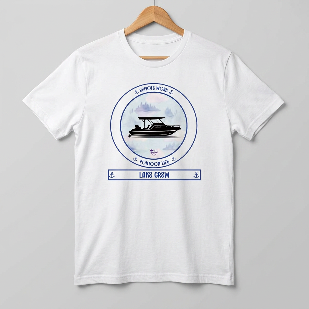 Performance Pontoon Life Transom morning haze  short sleeve tee UPF 50+