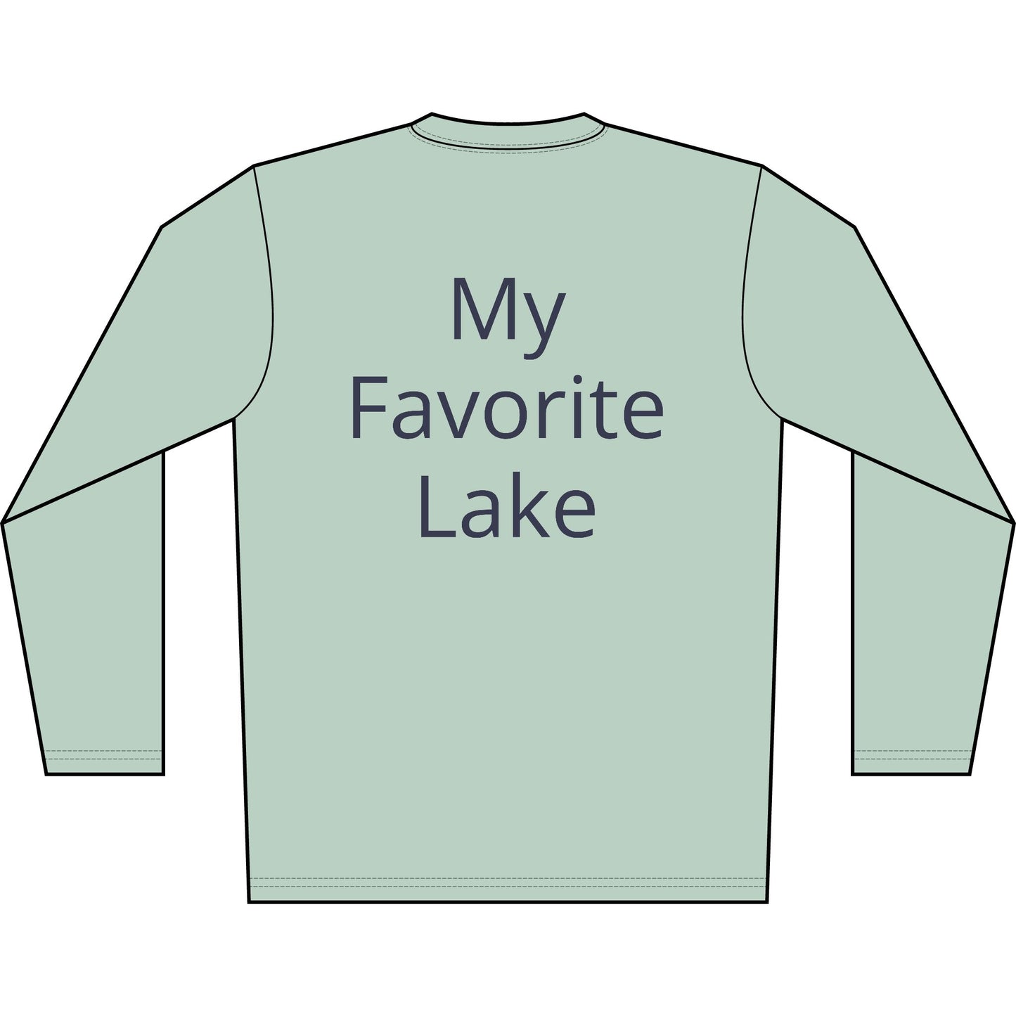 Personalized Great Lakes State Transom Performance Long Sleeve Shirt-Blue