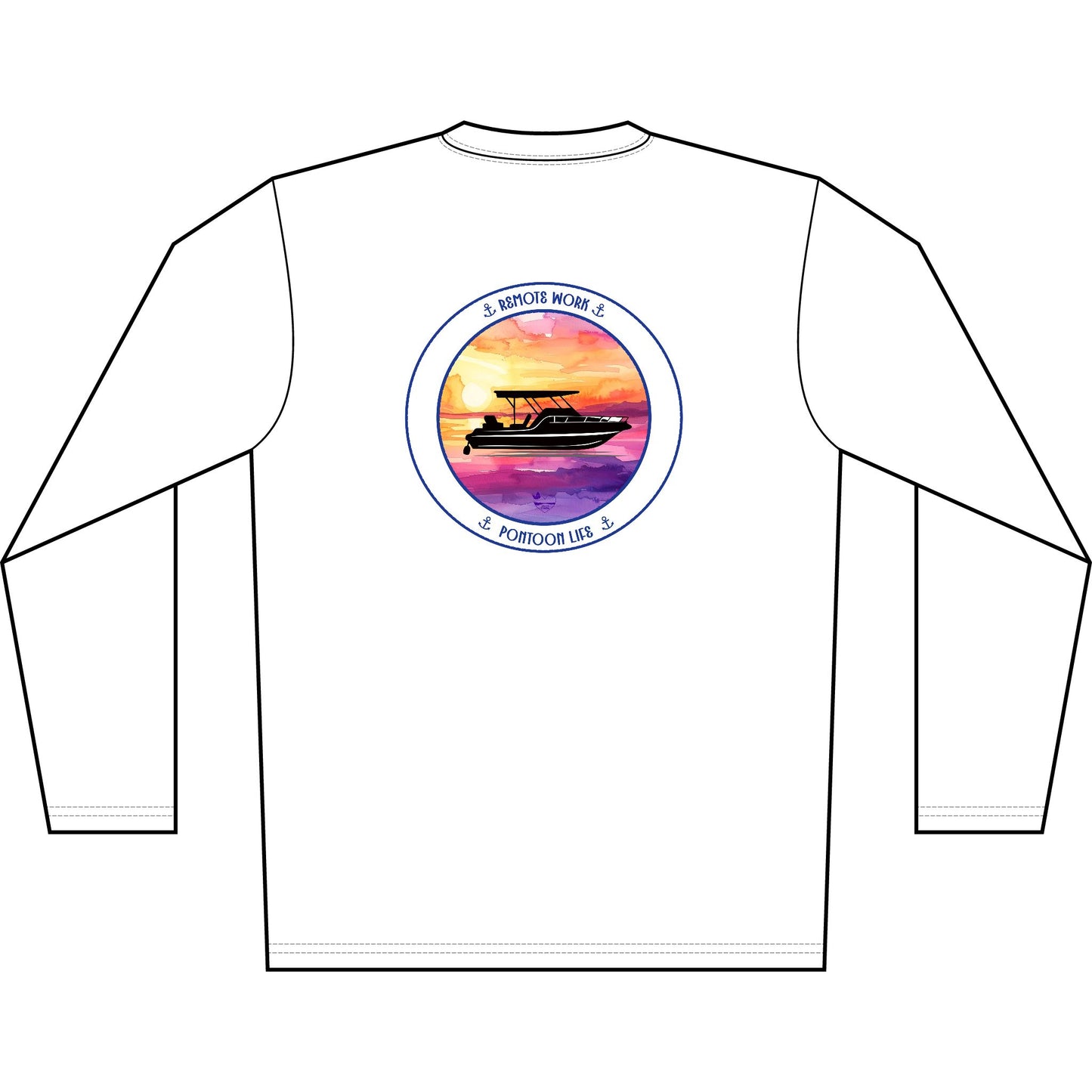 Personalized Pontoon Life Crest Performance Shirt – Sunset