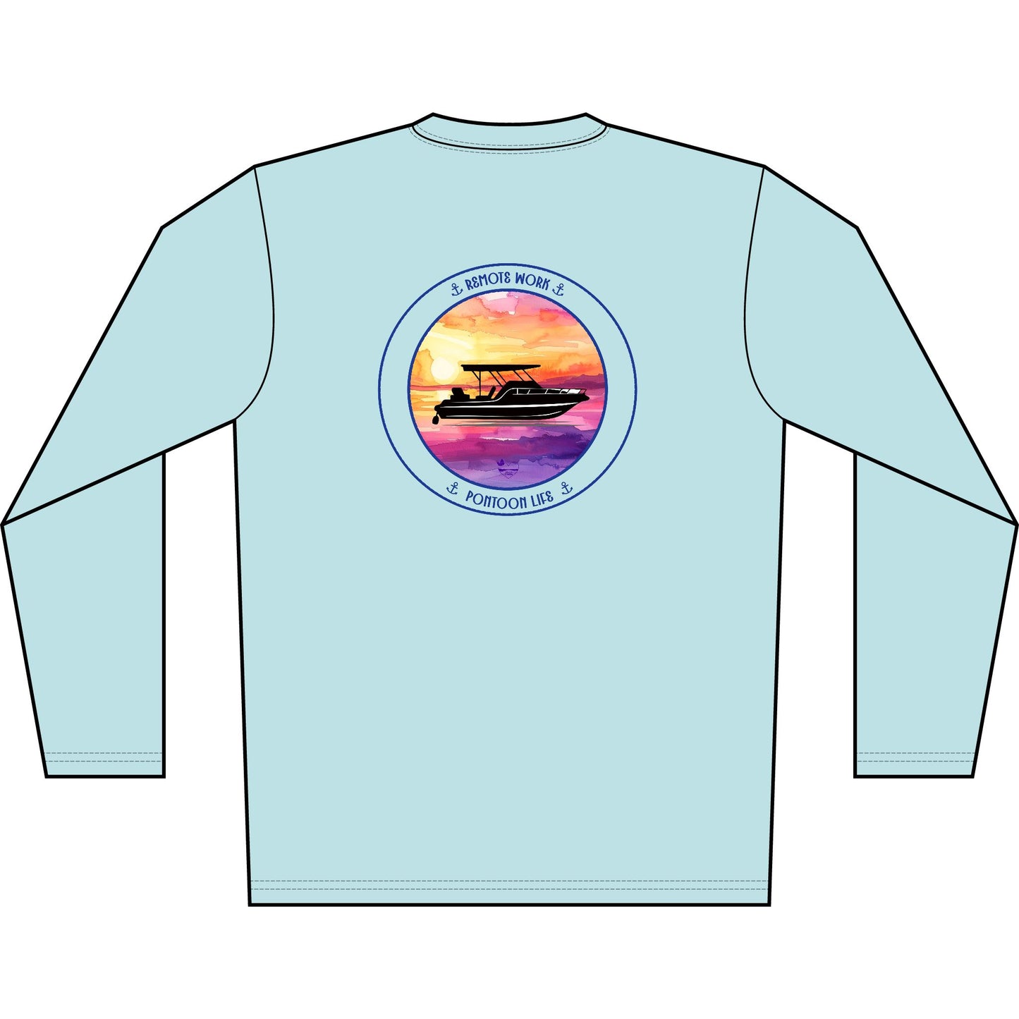 Personalized Pontoon Life Crest Performance Shirt – Sunset